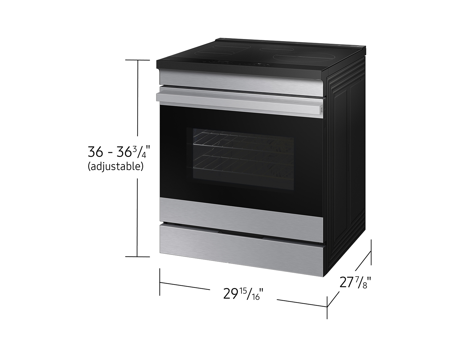 Thumbnail image of Bespoke 6.3 cu. ft. Smart Slide-In Induction Range with Ambient Edge Lighting&trade; &amp; Air Sous Vide in Stainless Steel