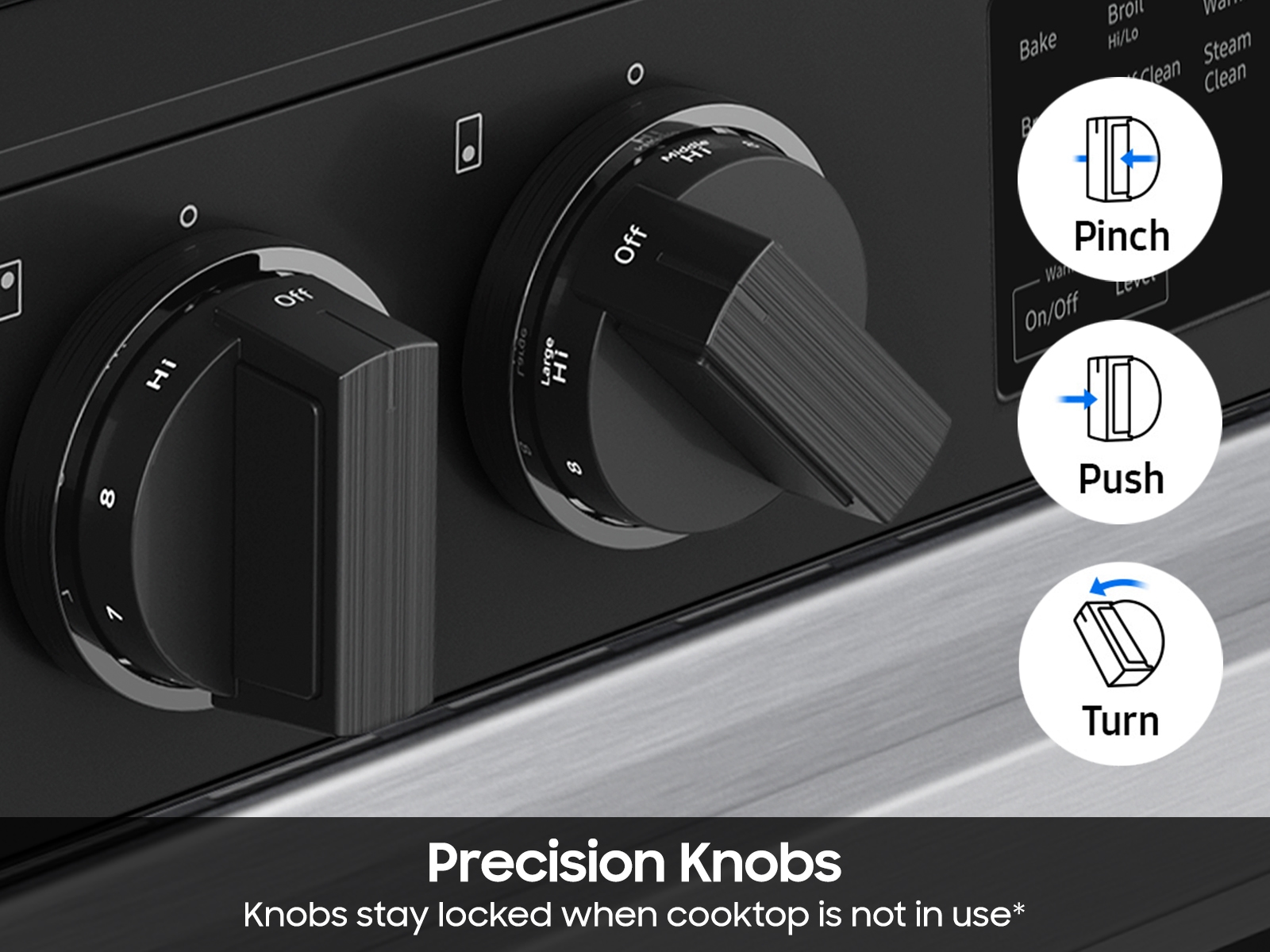 Thumbnail image of Bespoke 6.3 cu. ft. Smart Slide-In Electric Range with Precision Knobs in Stainless Steel