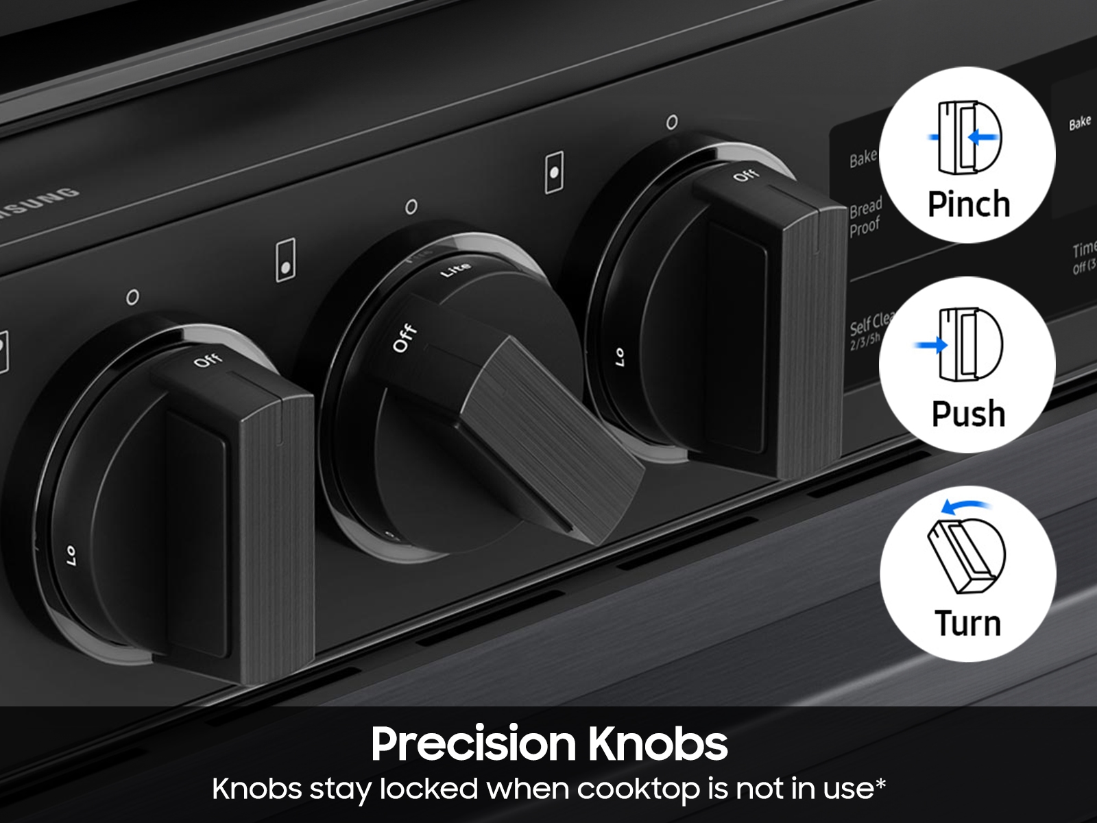 Thumbnail image of Bespoke 6.0 cu. ft. Smart Slide-In Gas Range with Precision Knobs in Matte Black Steel