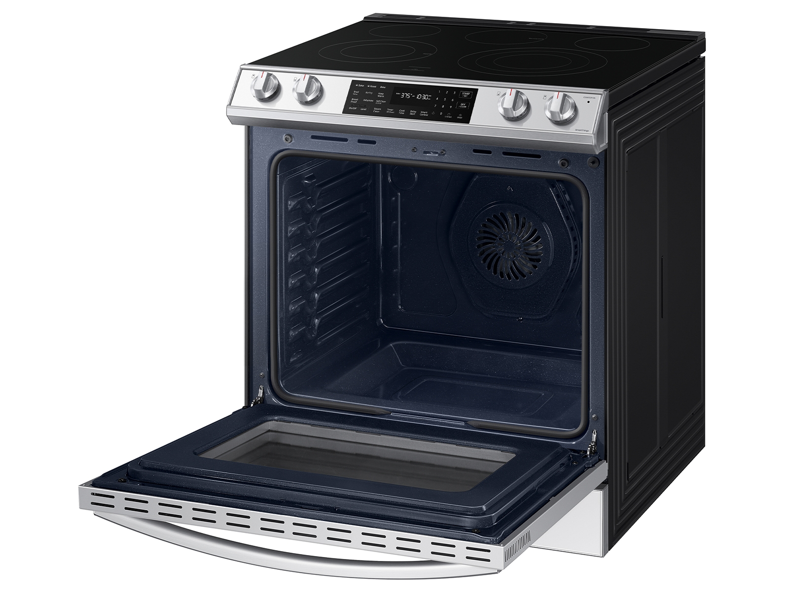 Thumbnail image of Bespoke 6.3 cu. ft. Smart Front Control Slide-In Electric Range with Air Fry &amp; Wi-Fi in White Glass