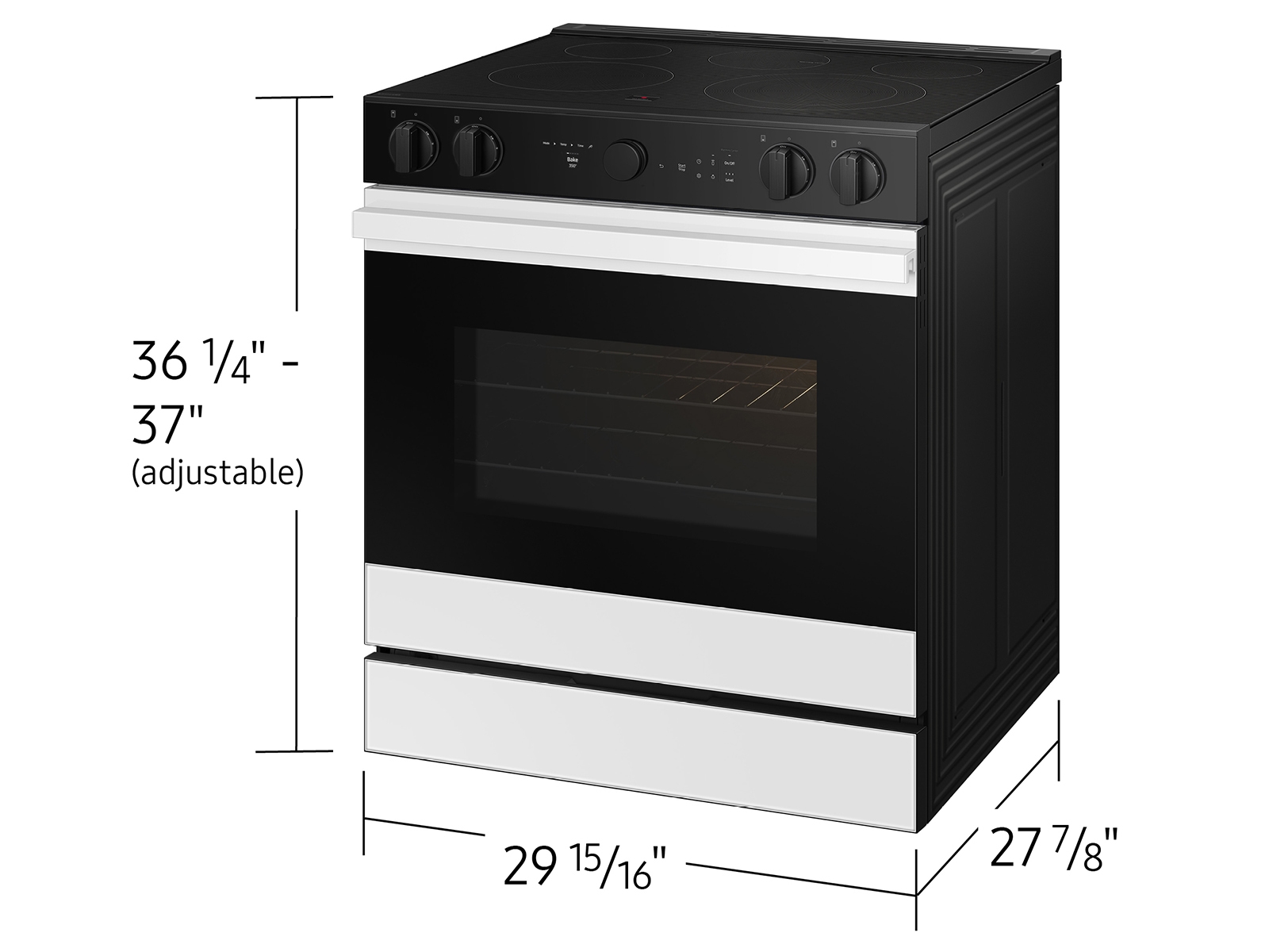 Thumbnail image of Bespoke 6.3 cu. ft. Smart Slide-In ENERGY STAR&reg; Certified Electric Range with Air Fry in White Glass