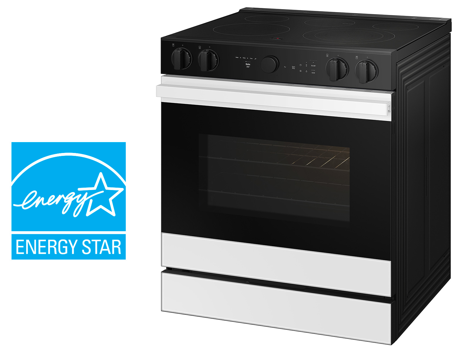 Thumbnail image of Bespoke 6.3 cu. ft. Smart Slide-In ENERGY STAR® Certified Electric Range with Air Fry in White Glass