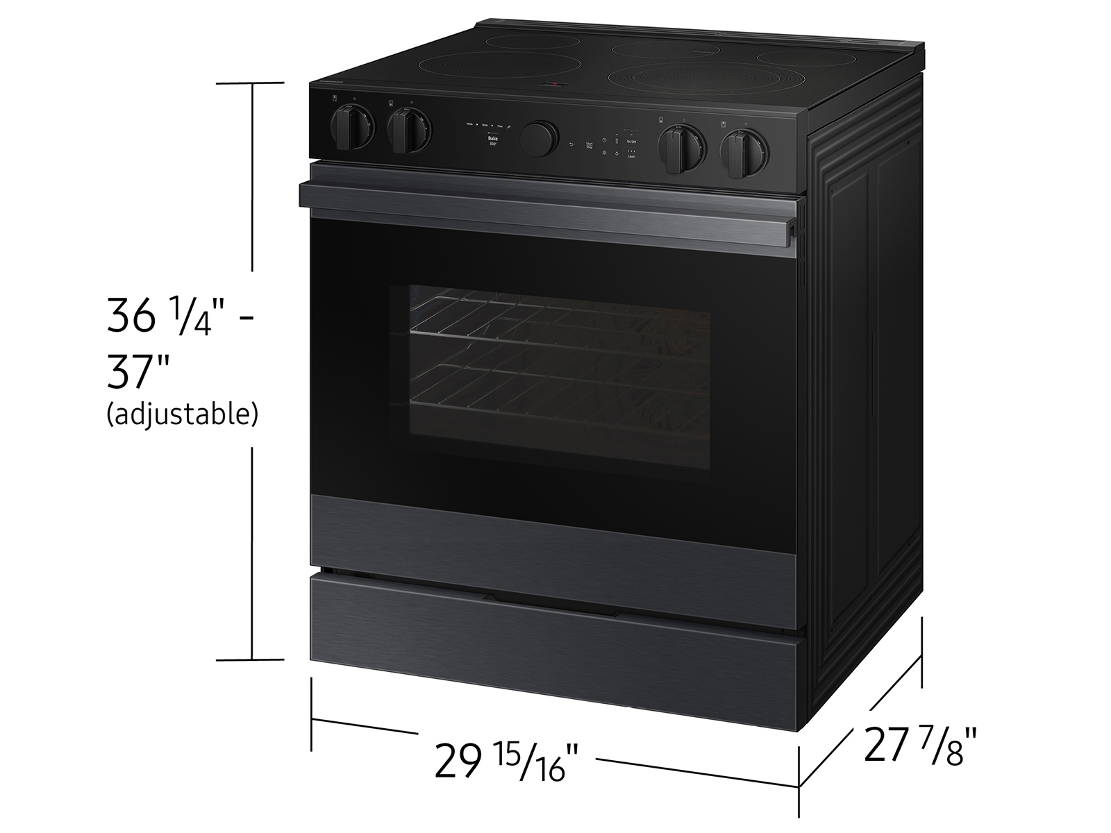 Thumbnail image of Bespoke 6.3 cu. ft. Smart Slide-In ENERGY STAR&reg; Certified Electric Range with Air Fry in Matte Black Steel