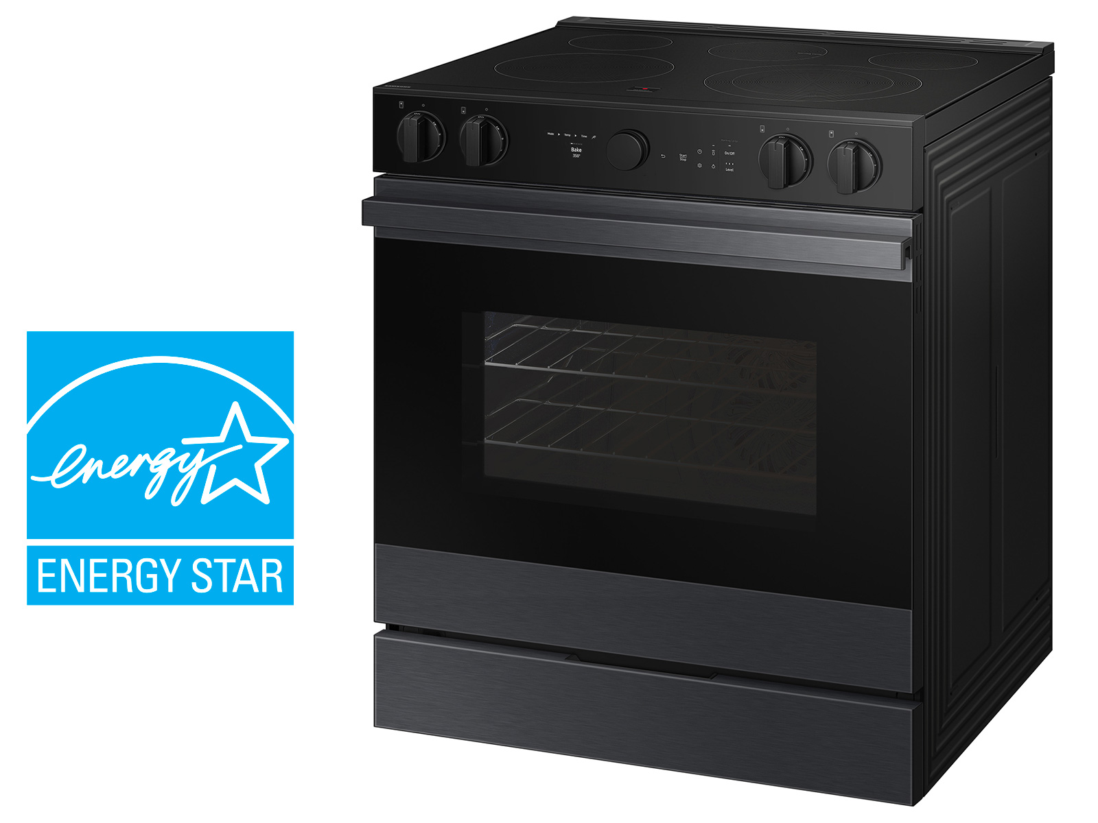 Thumbnail image of Bespoke 6.3 cu. ft. Smart Slide-In ENERGY STAR® Certified Electric Range with Air Fry in Matte Black Steel