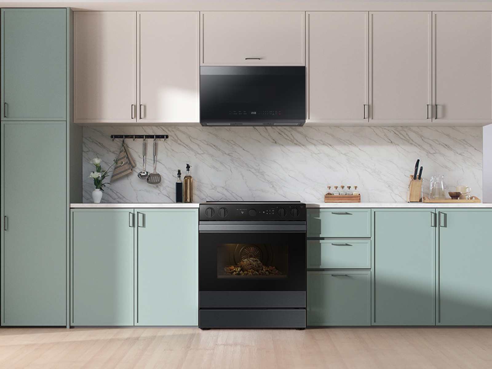 Thumbnail image of Bespoke 6.3 cu. ft. Smart Slide-In ENERGY STAR® Certified Electric Range with Air Fry in Matte Black Steel