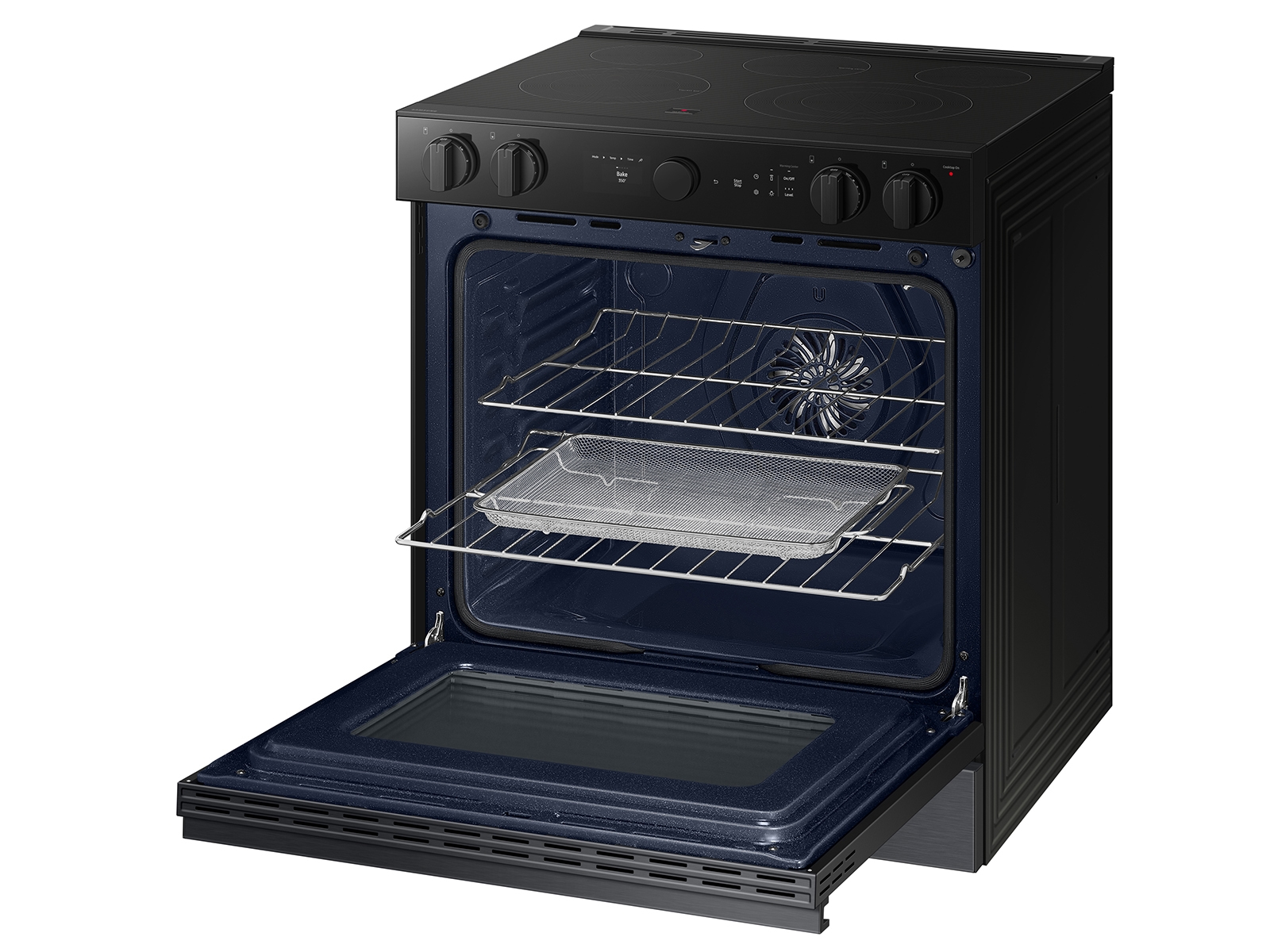 Thumbnail image of Bespoke 6.3 cu. ft. Smart Slide-In ENERGY STAR&reg; Certified Electric Range with Air Fry in Matte Black Steel