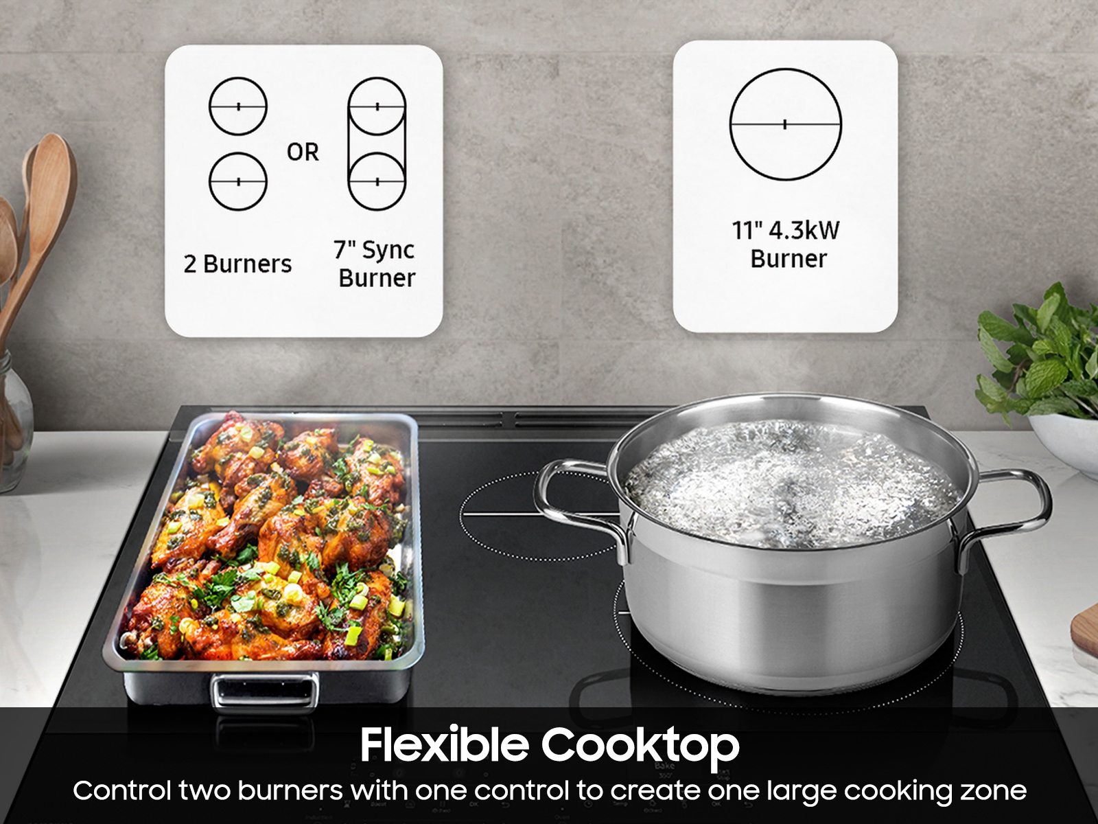 Thumbnail image of Bespoke 6.3 cu. ft. Smart Slide-In Induction Range with Anti-Scratch Glass Cooktop in Stainless Steel