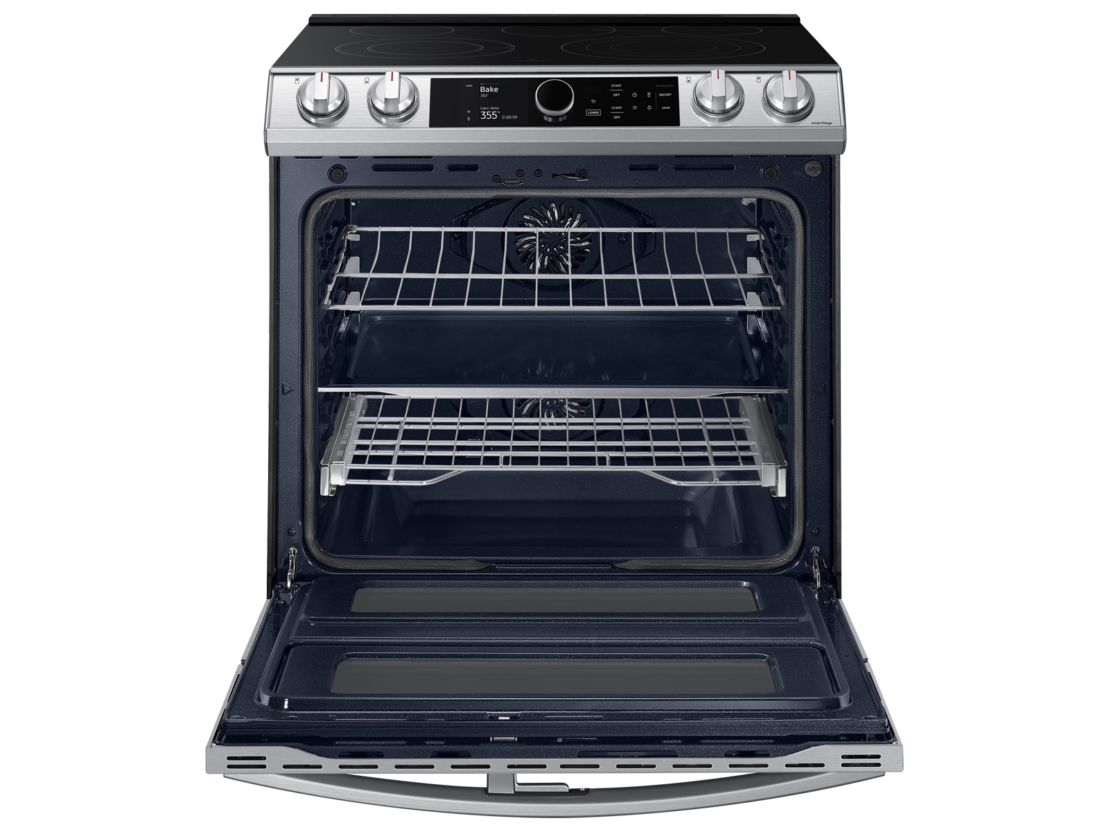 NE63T8751SS Samsung Appliances 6.3 cu ft. Smart Slide-in Electric Range  with Smart Dial, Air Fry, & Flex Duo™ in Stainless Steel FINGERPRINT  RESISTANT STAINLESS STEEL - Jetson TV & Appliance