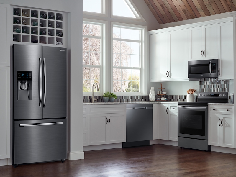 5.9 cu. ft. Freestanding Electric Range with True Convection & Steam Assist in Black Stainless Steel