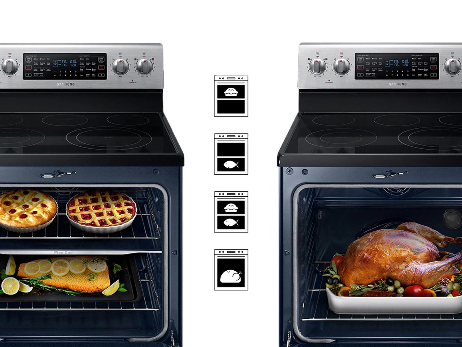 SAMSUNG Dual Cook Flex Electric Oven - Stainless Steel