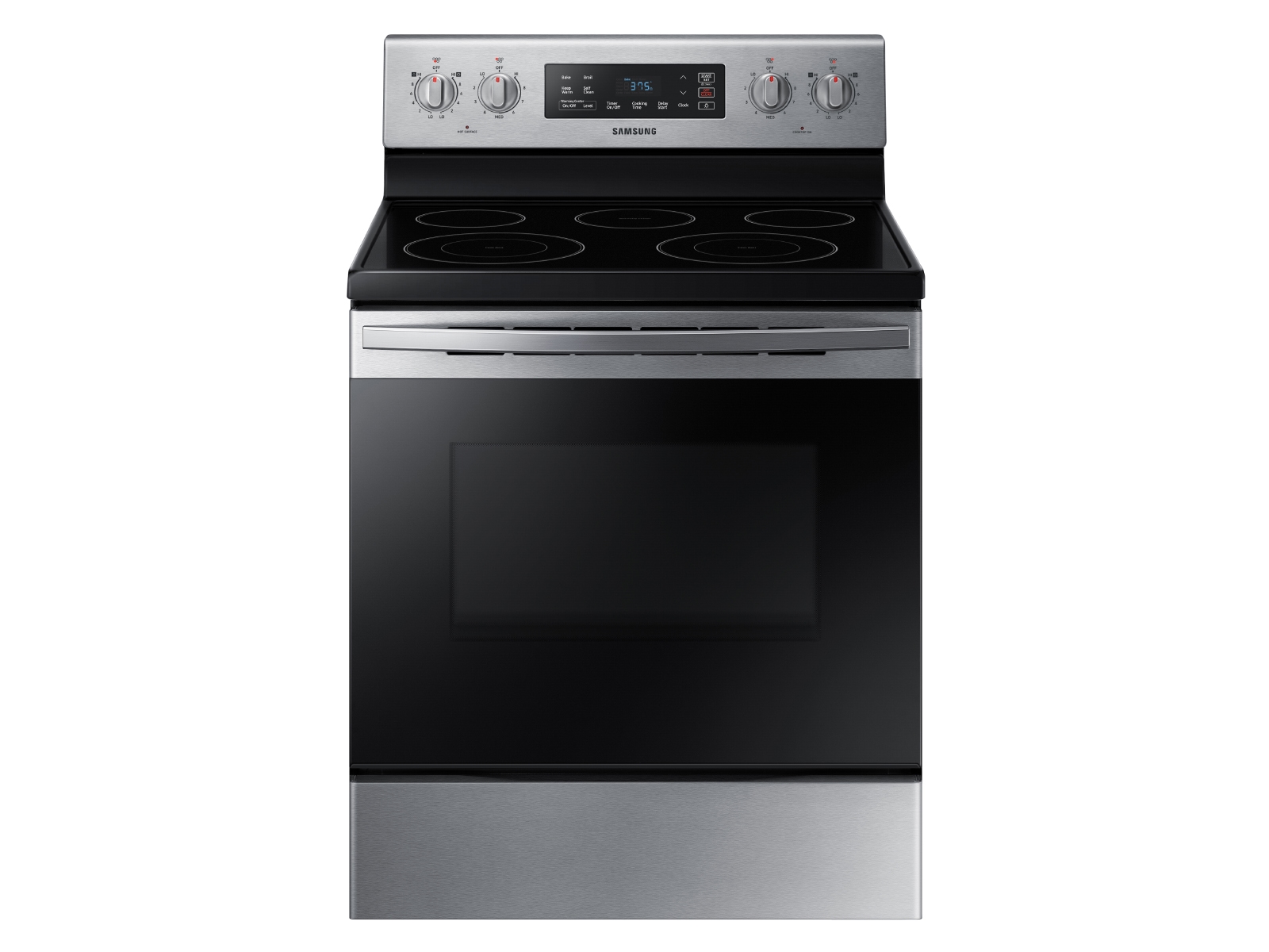 Samsung 30-in Glass Top 5 Elements 5.9-cu ft Self-Cleaning Freestanding Electric  Range (Stainless Steel) at