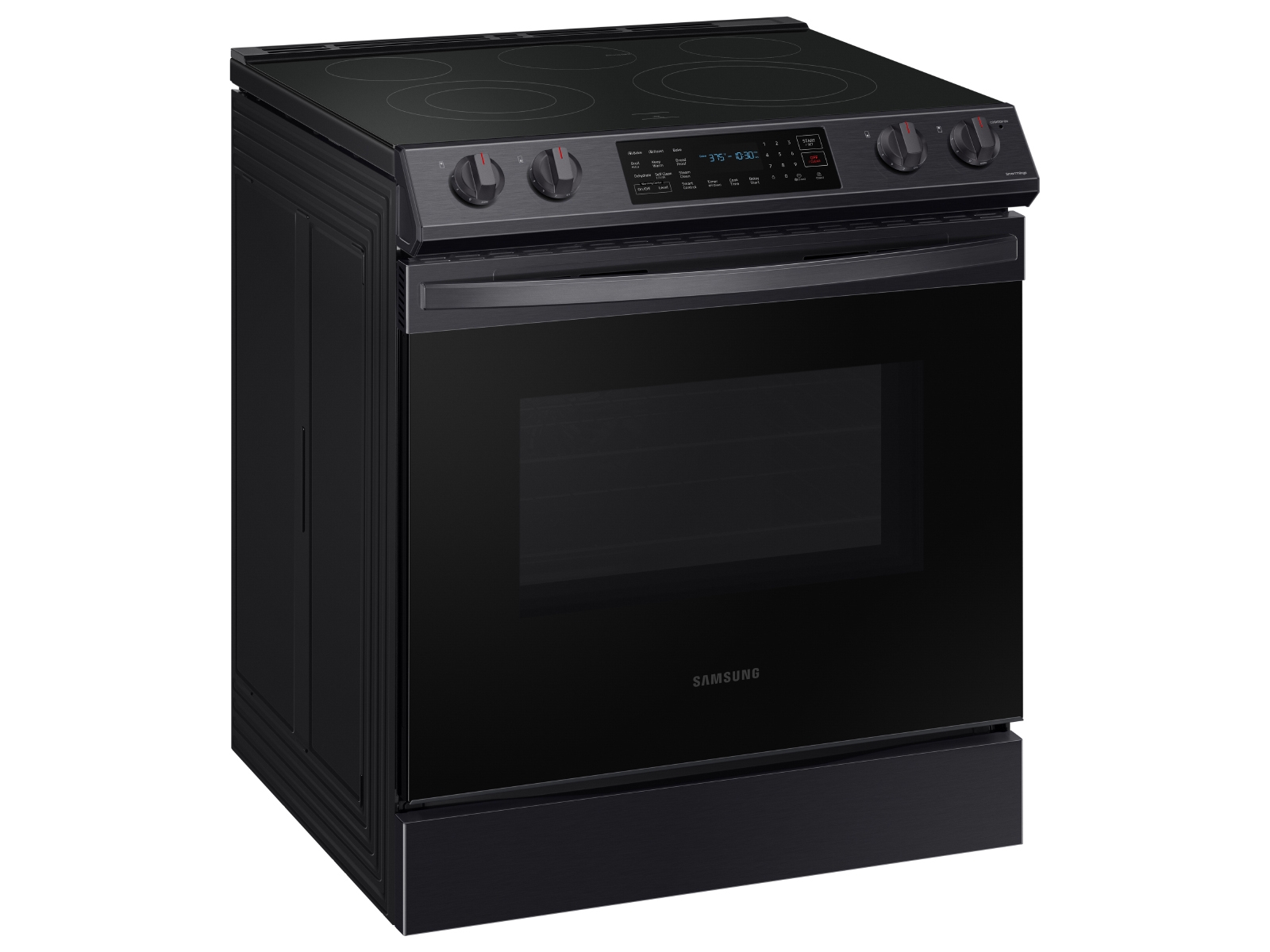 6.3 cu ft. Smart Slidein Electric Range with Convection in Black Stainless Steel Ranges