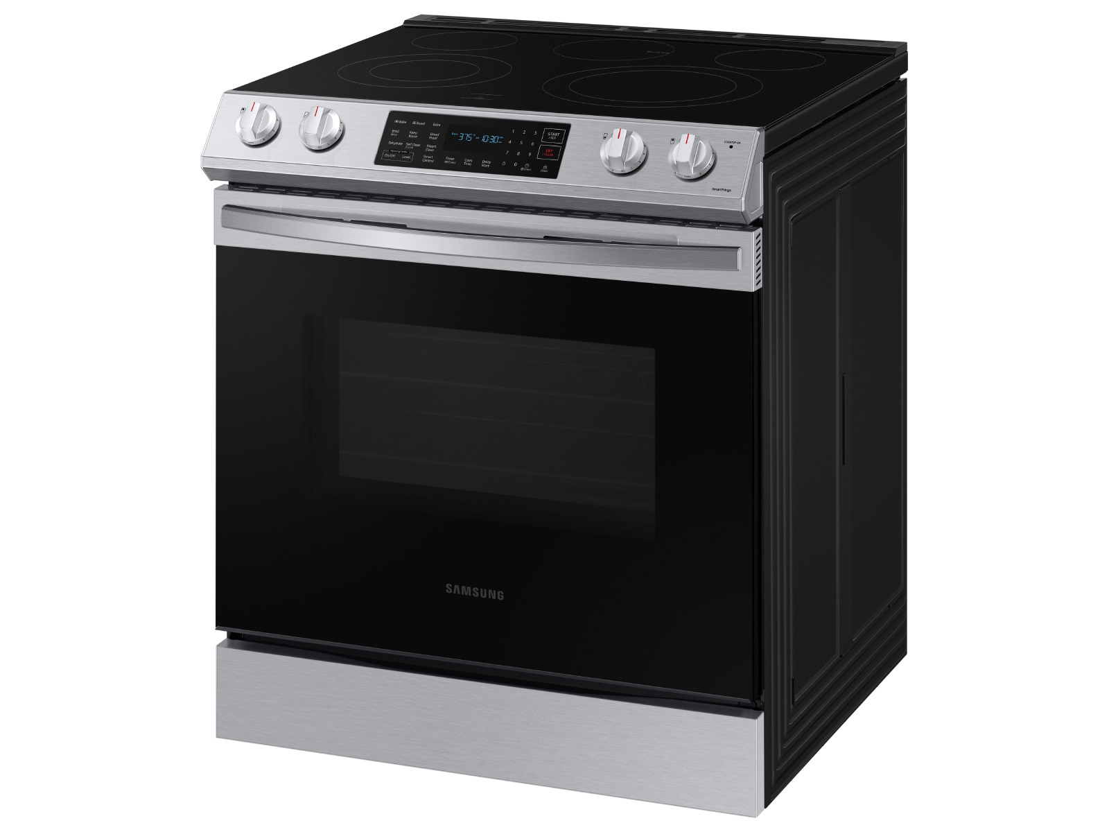 Samsung NE63T8311SG 6.3 Cu. Ft. Front Control Slide-In Electric Range With  Convection & Wi-Fi In Black Stainless Steel