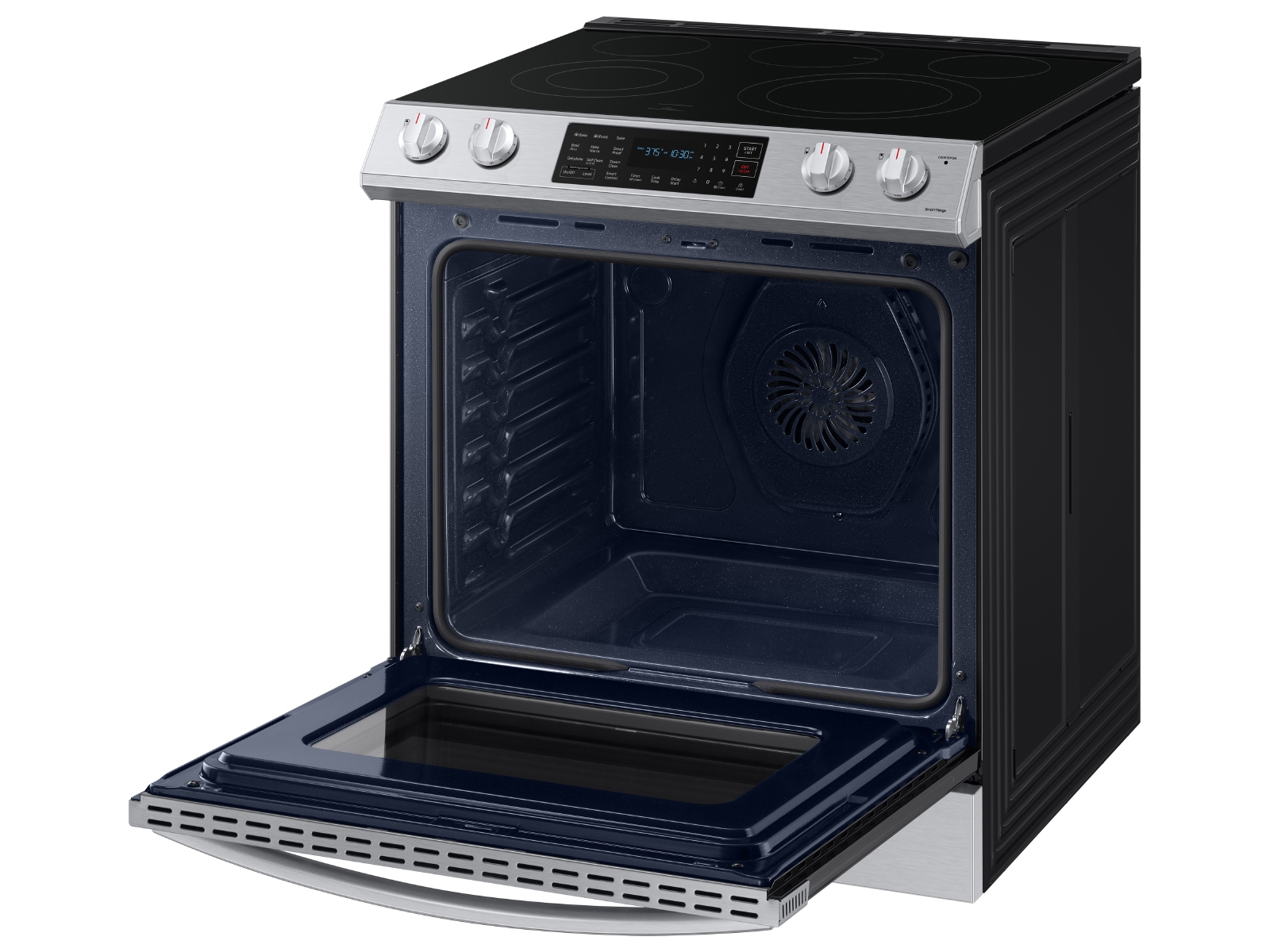 Front Control Slide-In Electric Range with Convection & Wi-Fi Samsung NE63T8311SS 6.3 cu ft 