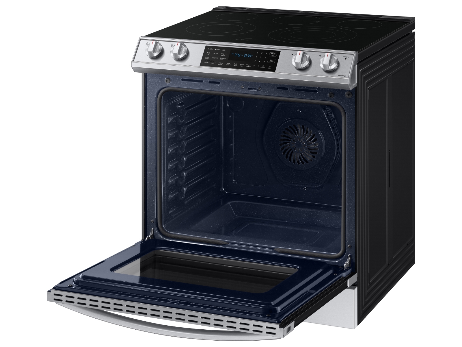 GE 30-in Glass Top 5 Elements 5.3-cu ft Self-Cleaning Air Fry Convection  Oven Slide-in Smart Electric Range (Stainless Steel) in the Single Oven  Electric Ranges department at