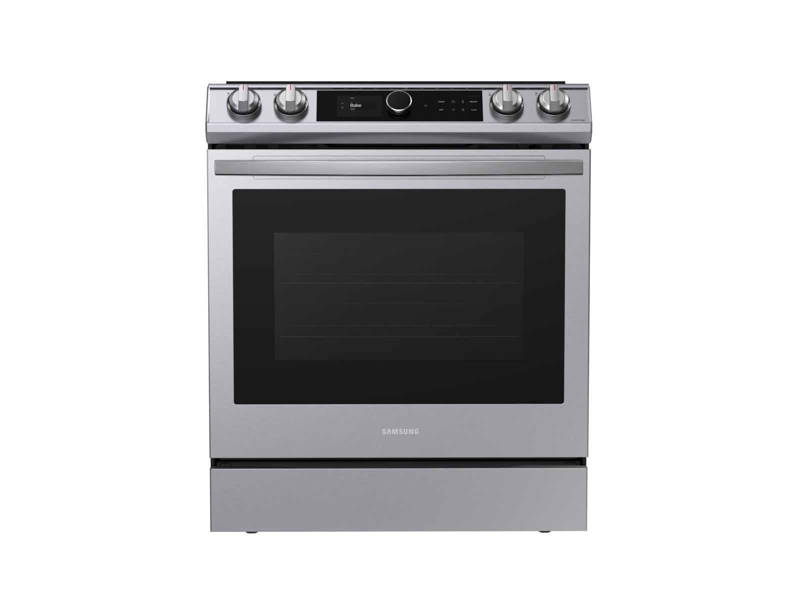 Samsung NE63BB871112 6.3 CuFt Bespoke Smart 5-Element Slide-in Front  Control Electric Range in White Glass with Convection+