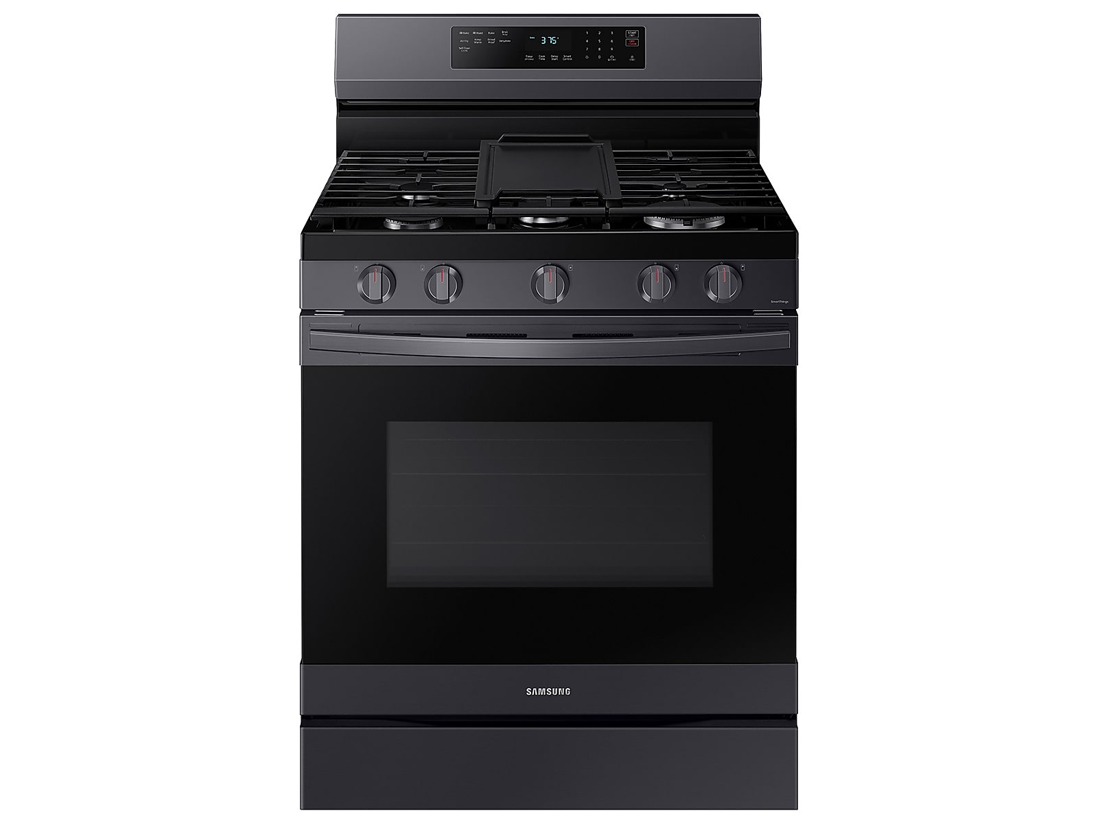 Samsung 6.0 cu. ft. Smart Freestanding Gas Range with No-Preheat Air Fry & Convection in Black Stainless Steel(NX60A6511SG/AA)