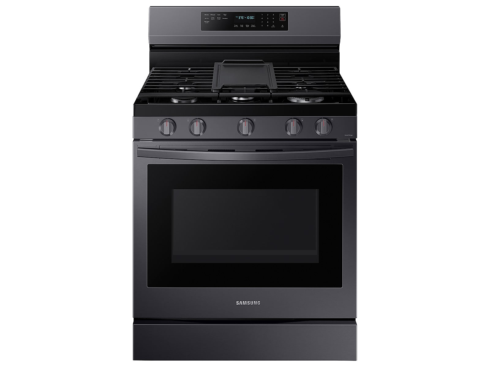Samsung 6.0 cu. ft. Smart Freestanding Gas Range with No-Preheat Air Fry and Convection+ in Black Stainless Steel(NX60A6711SG/AA)