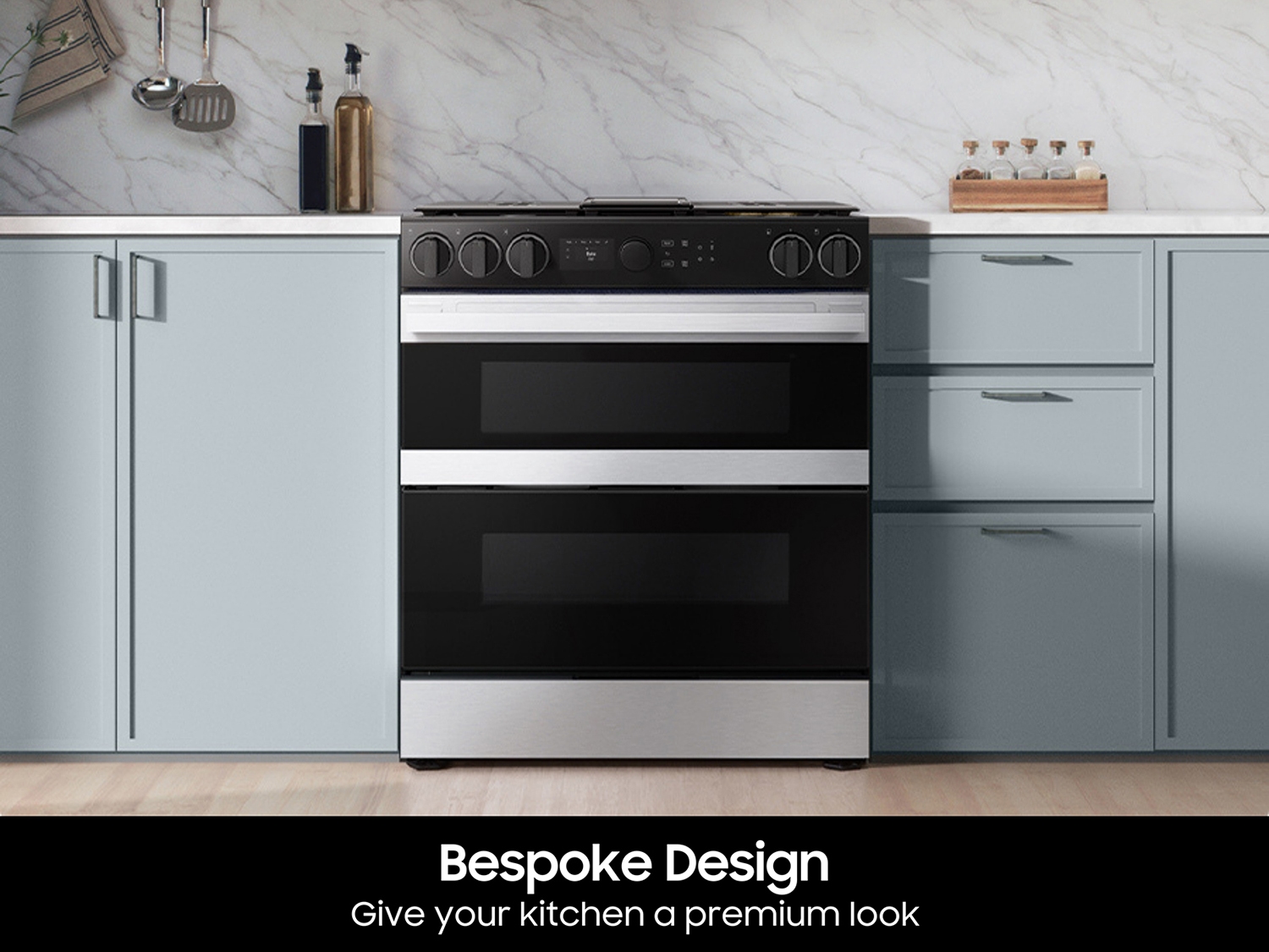 Thumbnail image of Bespoke Smart Slide-In Gas Range 6.0 cu. ft. with Flex Duo™ & Illuminated Precision Knobs in Stainless Steel