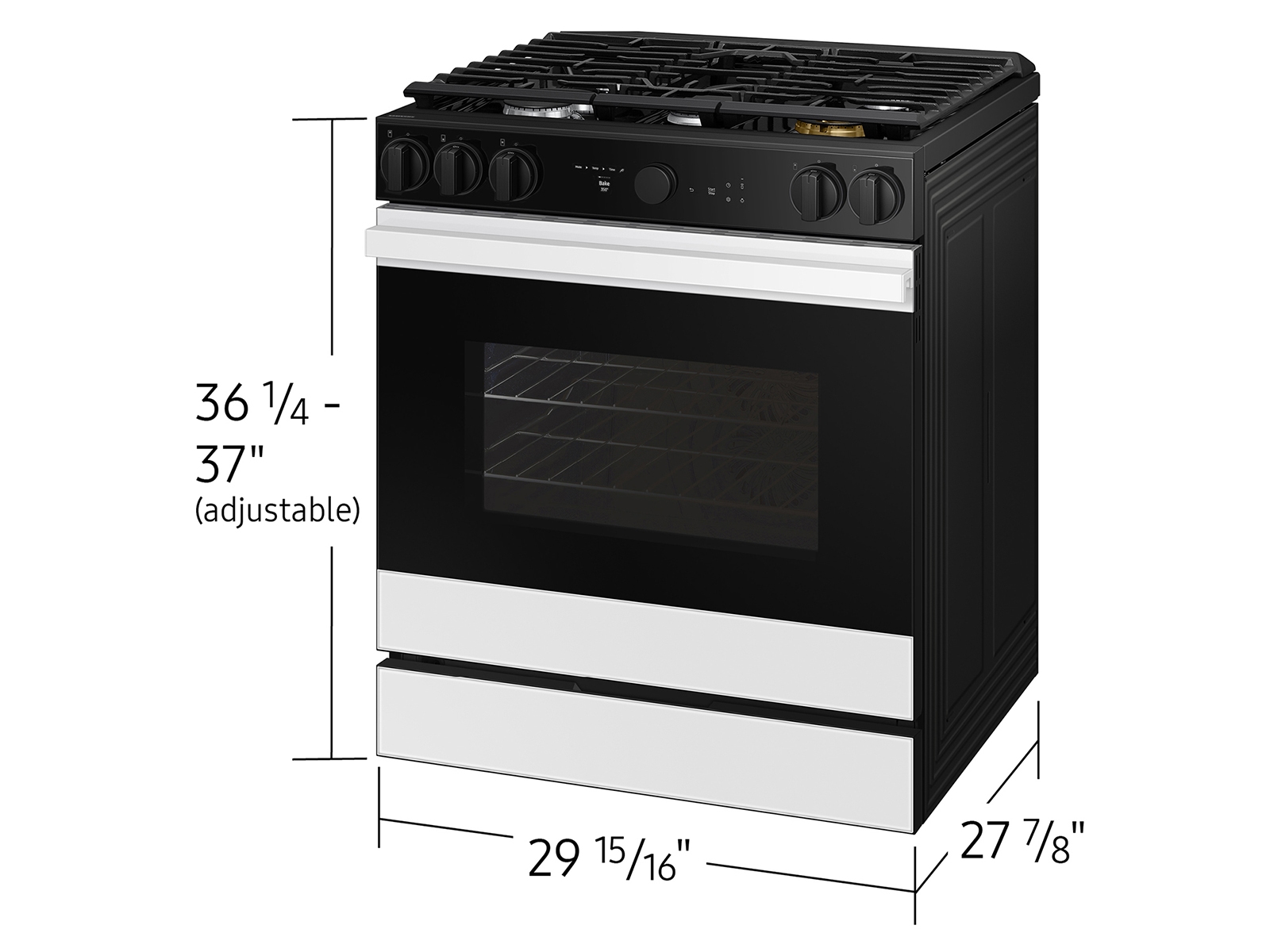 Thumbnail image of Bespoke 6.0 cu. ft. Smart Slide-In Gas Range with Smart Oven Camera & Illuminated Precision Knobs in White Glass