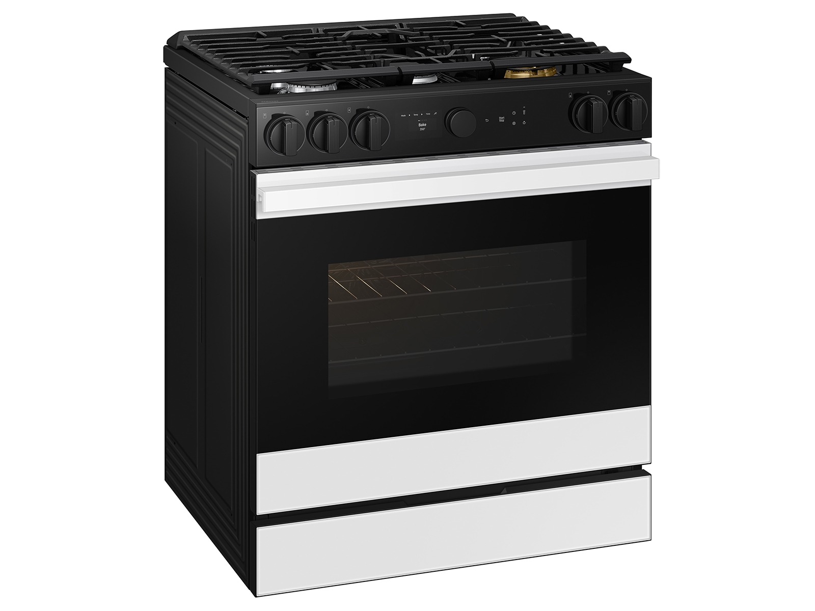 Thumbnail image of Bespoke 6.0 cu. ft. Smart Slide-In Gas Range with Smart Oven Camera &amp; Illuminated Precision Knobs in White Glass