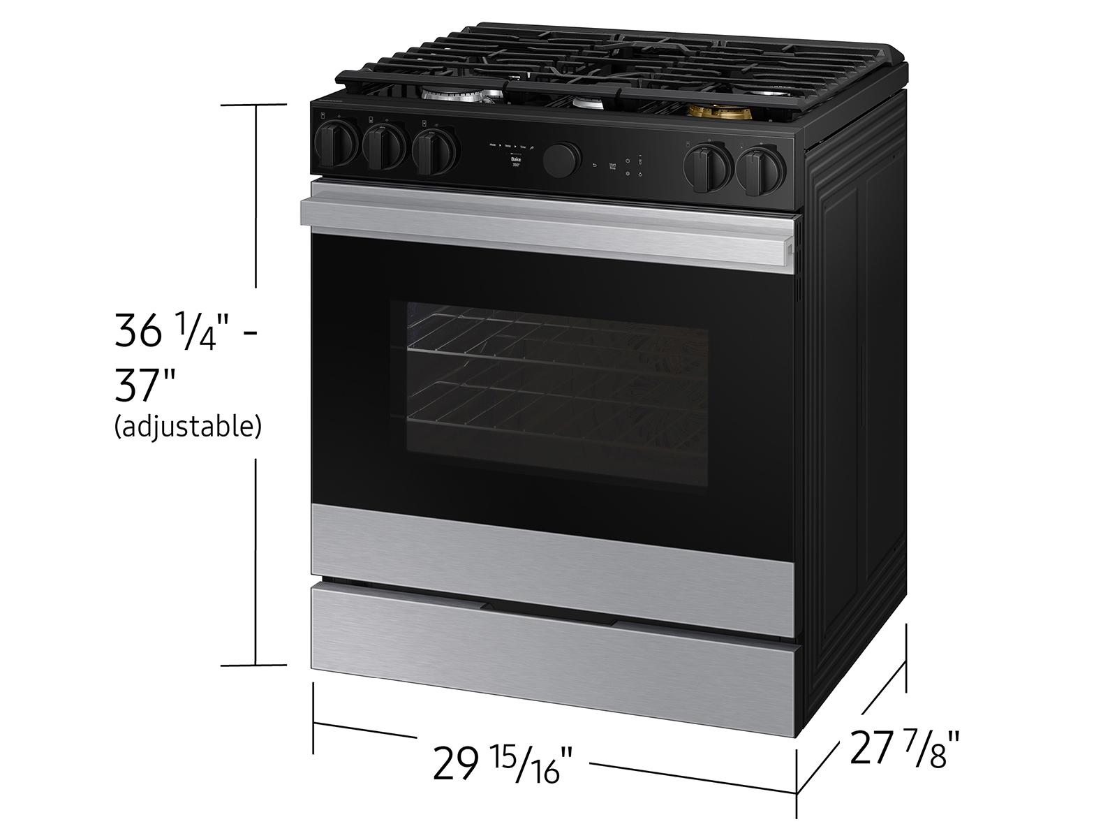 Thumbnail image of Bespoke 6.0 cu. ft. Smart Slide-In Gas Range with Air Sous Vide &amp; Air Fry in Stainless Steel
