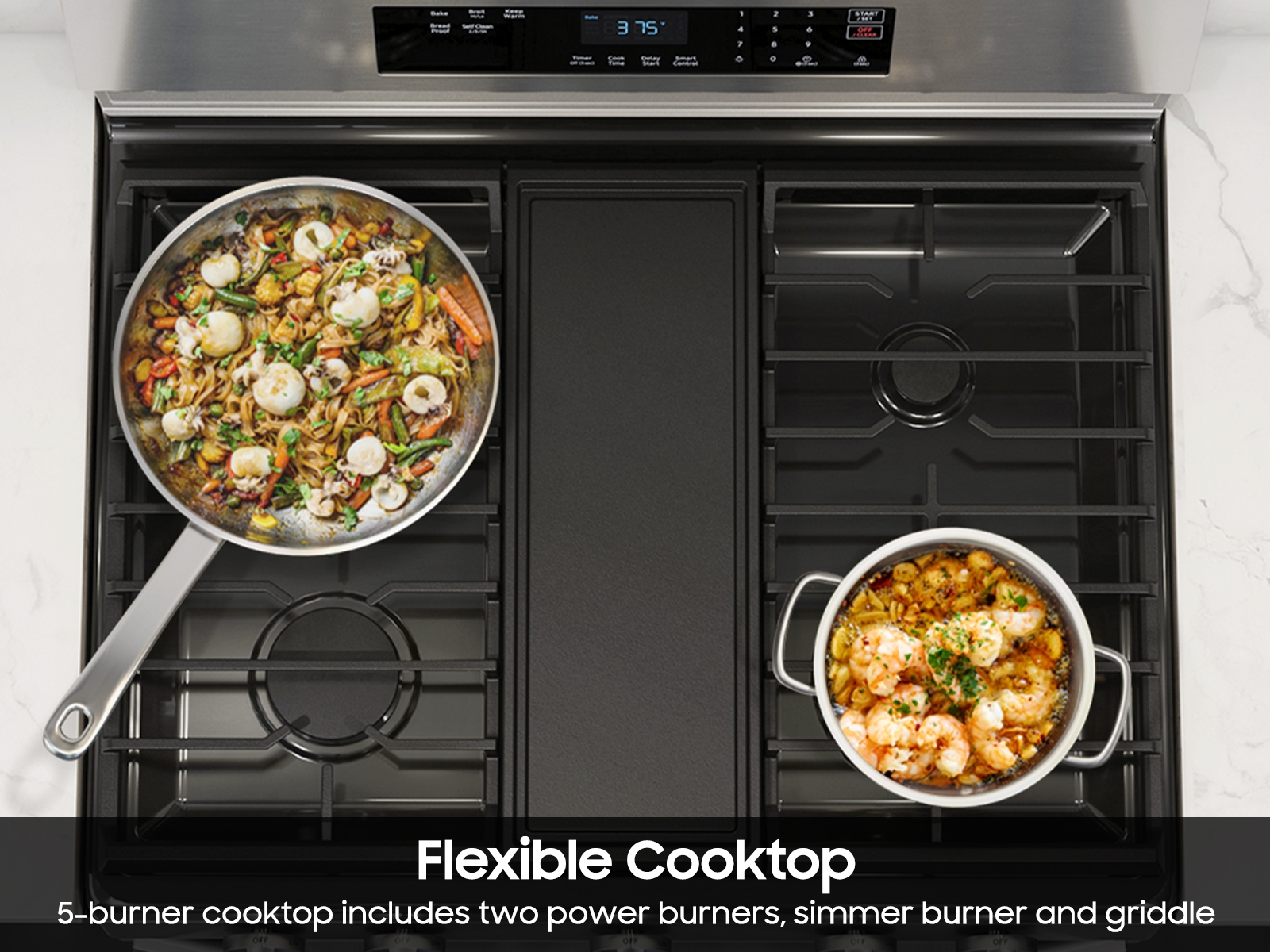 Thumbnail image of 6.0 cu. ft. Smart Freestanding Gas Range with 18K BTU Dual Power Burner &amp; Self Clean in Stainless Steel