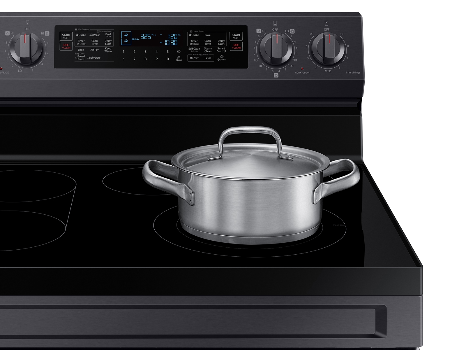 Thumbnail image of 6.3 cu. ft. Smart Freestanding Electric Range with Flex Duo&trade;, No-Preheat Air Fry &amp; Griddle in Black Stainless Steel