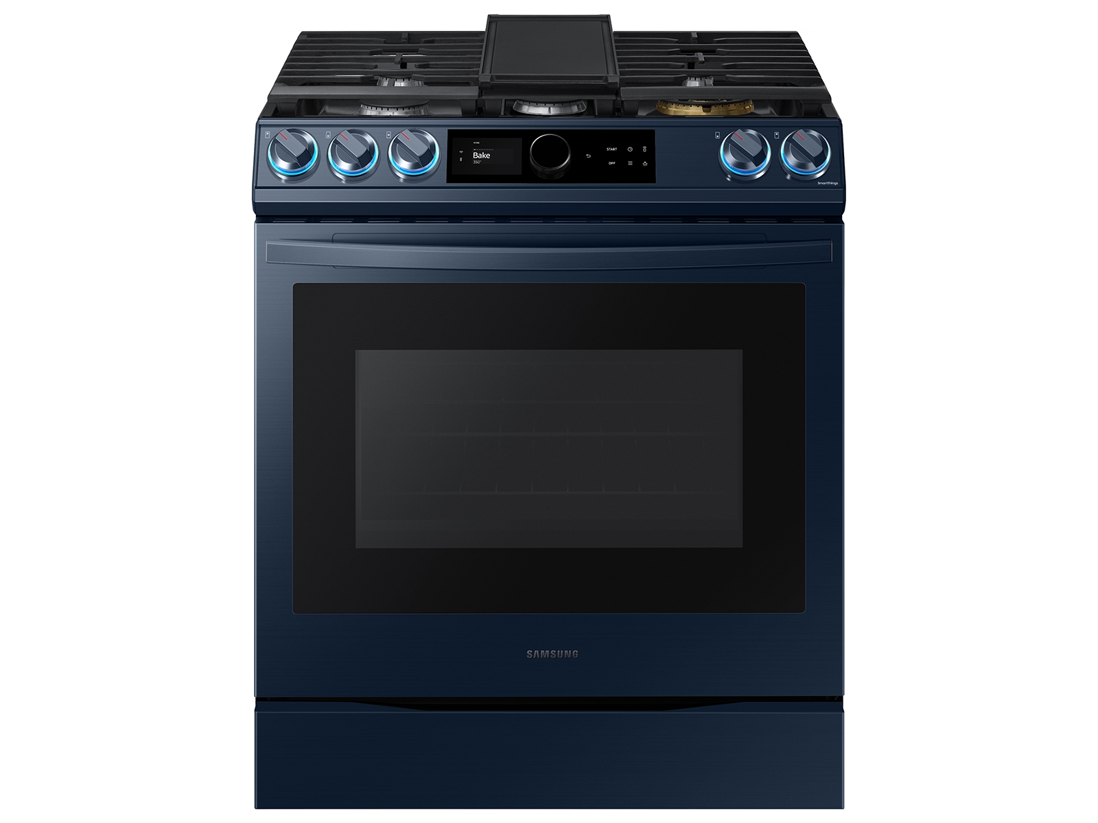 Thumbnail image of Bespoke Smart Slide-in Gas Range 6.0 cu. ft. with Smart Dial, Air Fry & Wi-Fi in Navy Steel