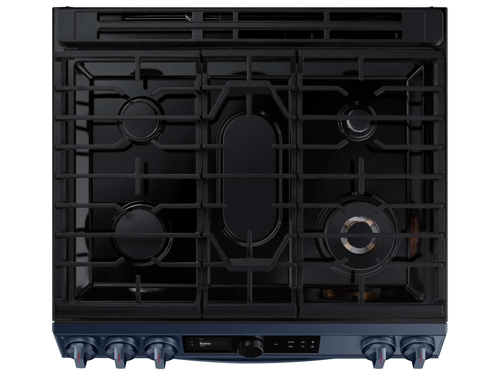 Edge-to-Edge Gas Cooktop with Extra-Large Integrated Reversible Cast Iron  Griddle and Grill