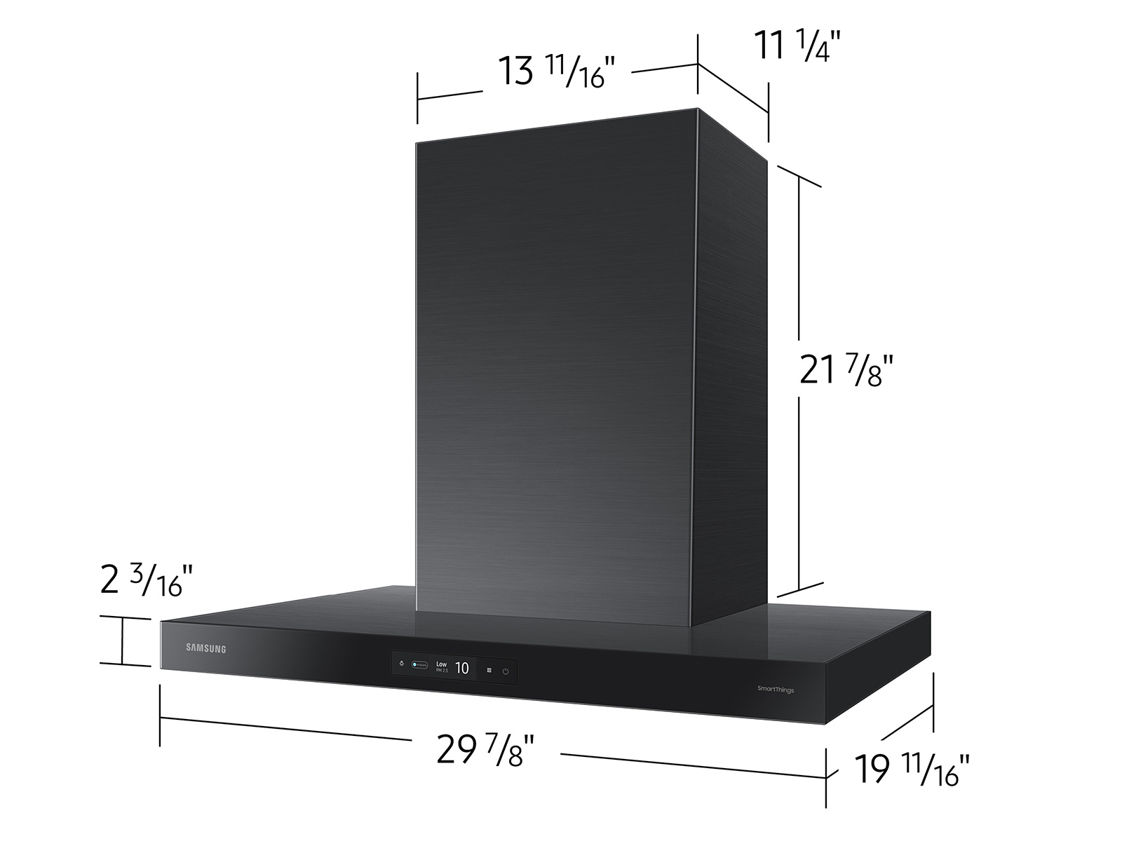 Thumbnail image of 30&quot; Bespoke Smart Wall Mount Hood with LCD Display in Clean Deep Charcoal
