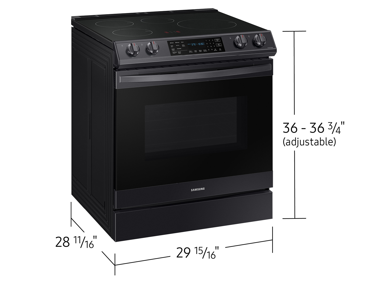 Thumbnail image of 6.3 cu. ft. Smart Rapid Heat Induction Slide-in Range with Air Fry &amp; Convection+ in Black Stainless Steel
