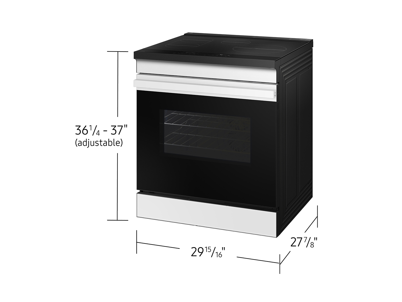 Thumbnail image of Bespoke 6.3 cu. ft. Smart Slide-In Induction Range with Anti-Scratch Glass Cooktop &amp; Air Fry in White Glass
