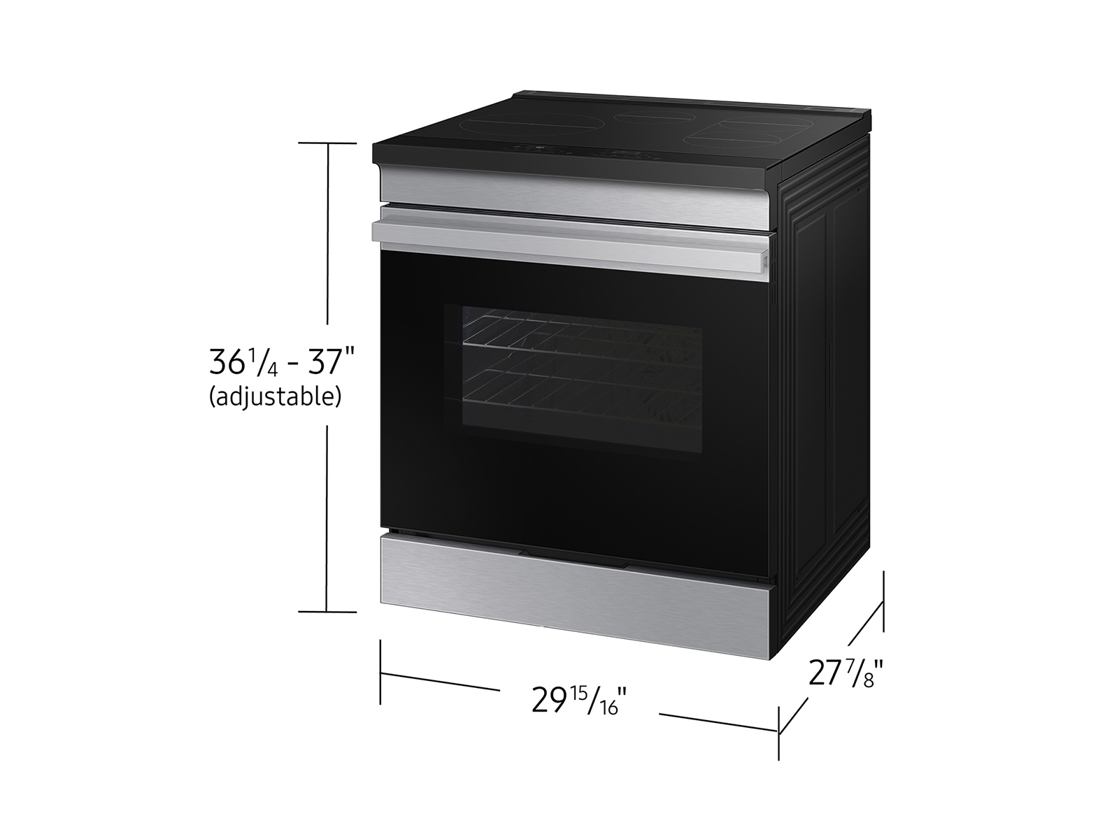 Thumbnail image of Bespoke 6.3 cu. ft. Smart Slide-In Induction Range with Anti-Scratch Glass Cooktop &amp; Air Fry in Stainless Steel