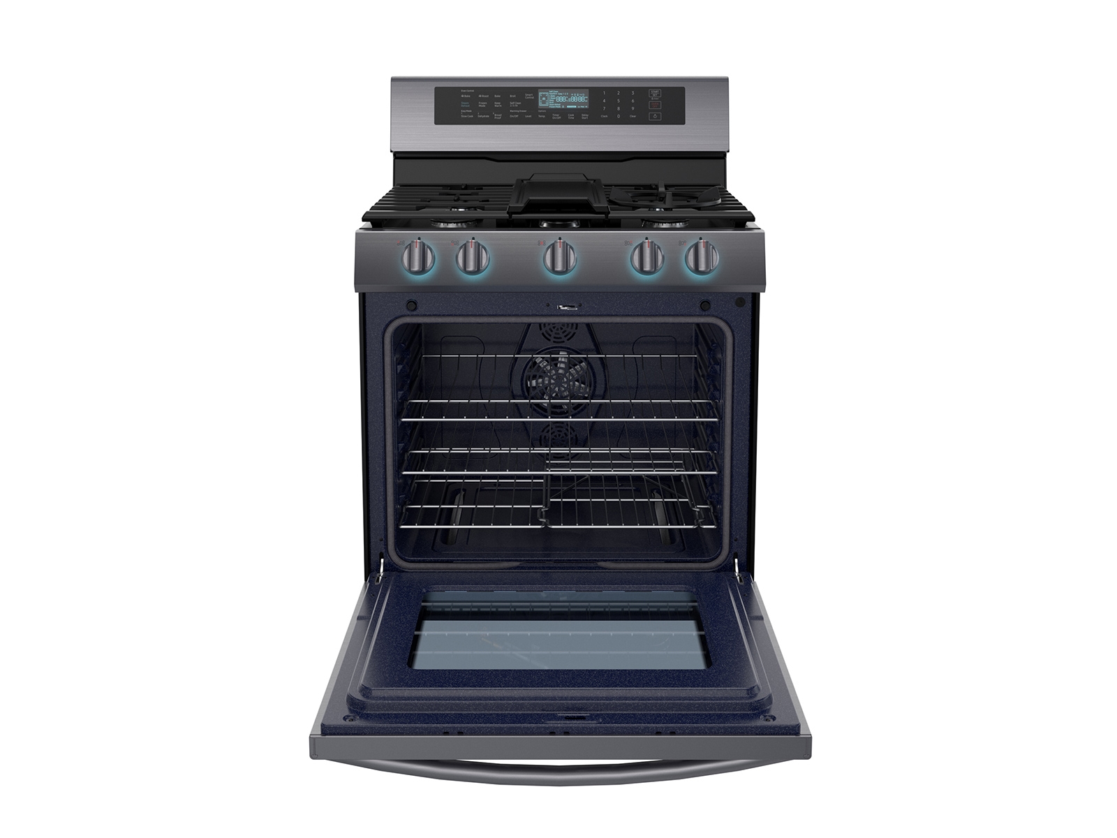 Thumbnail image of 5.8 cu. ft. Freestanding Gas Range with True Convection and Steam Reheat in Black Stainless Steel