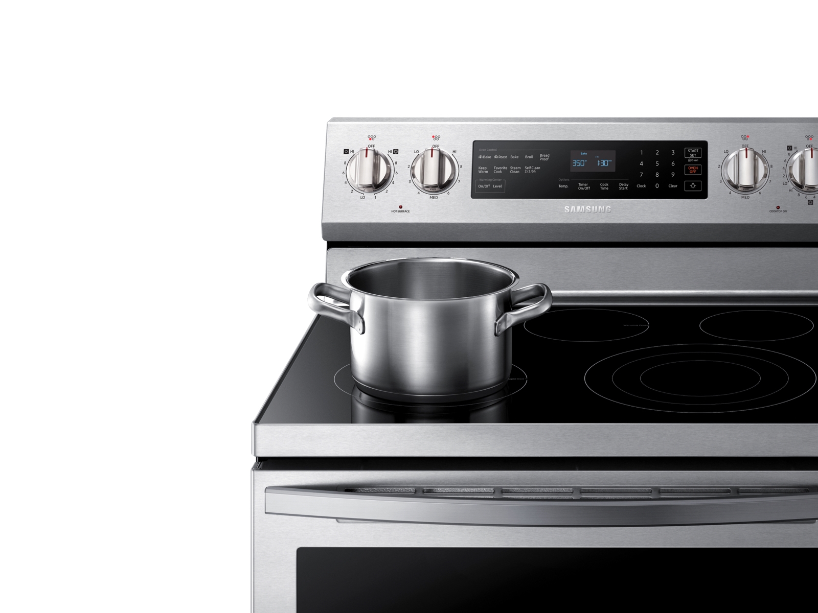 NE58R9431STSamsung 5.8 cu. ft. Slide-In Electric Range in Tuscan Stainless  Steel FINGERPRINT RESISTANT TUSCAN STAINLESS STEEL - Snow Brothers Appliance