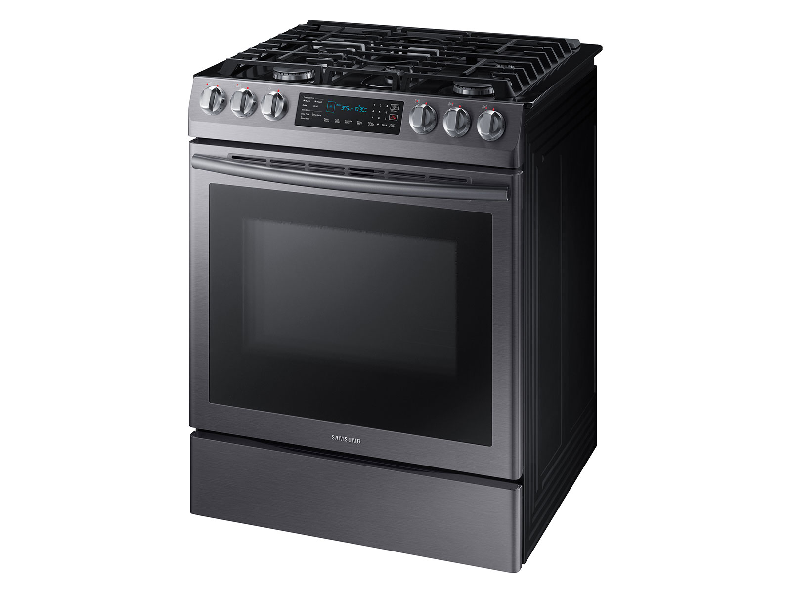 Thumbnail image of 5.8 cu. ft. Slide-in Gas Range with Convection in Black Stainless Steel