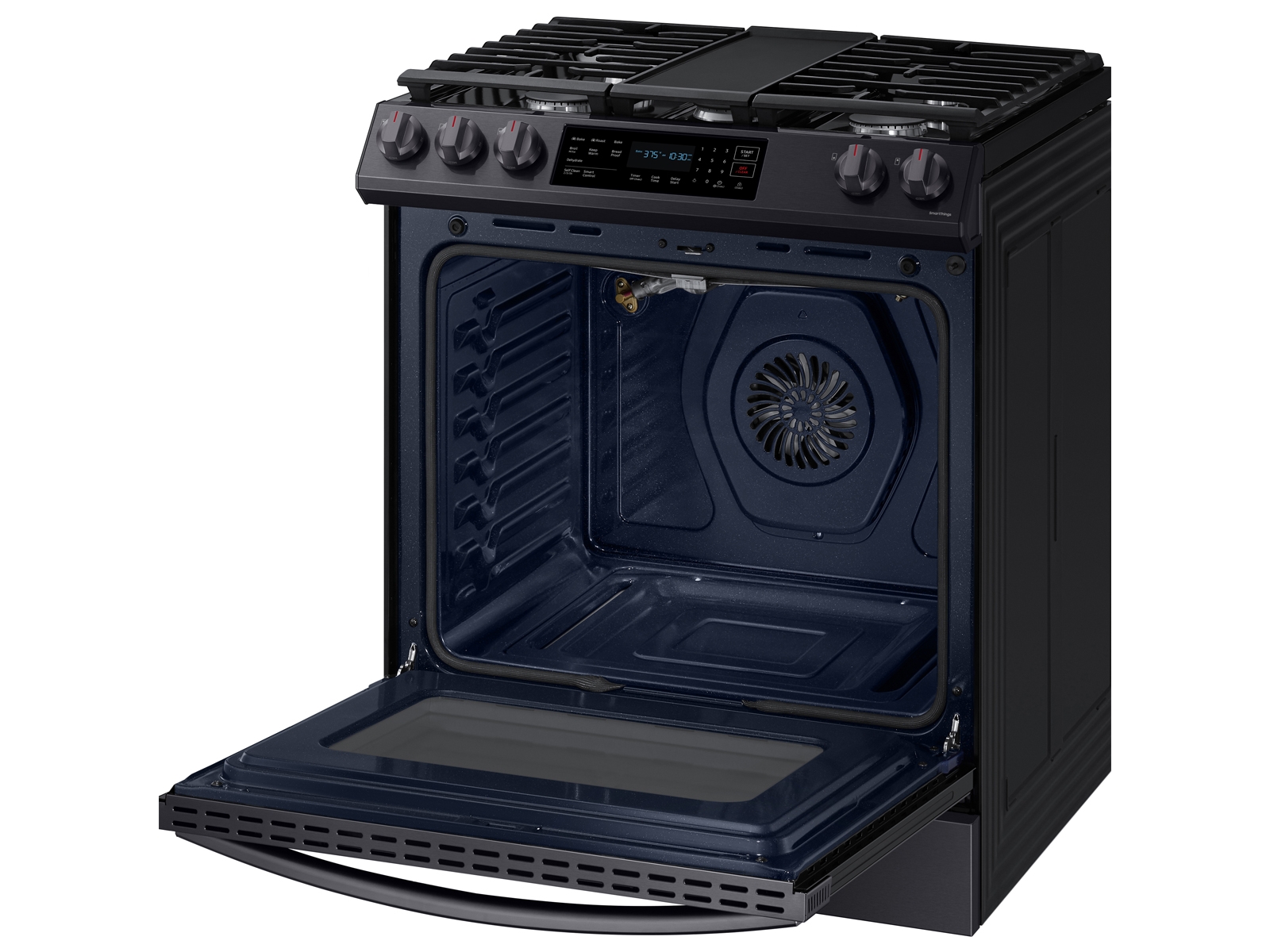 6.0 cu. ft. Smart Slidein Gas Range with Convection in Black Stainless