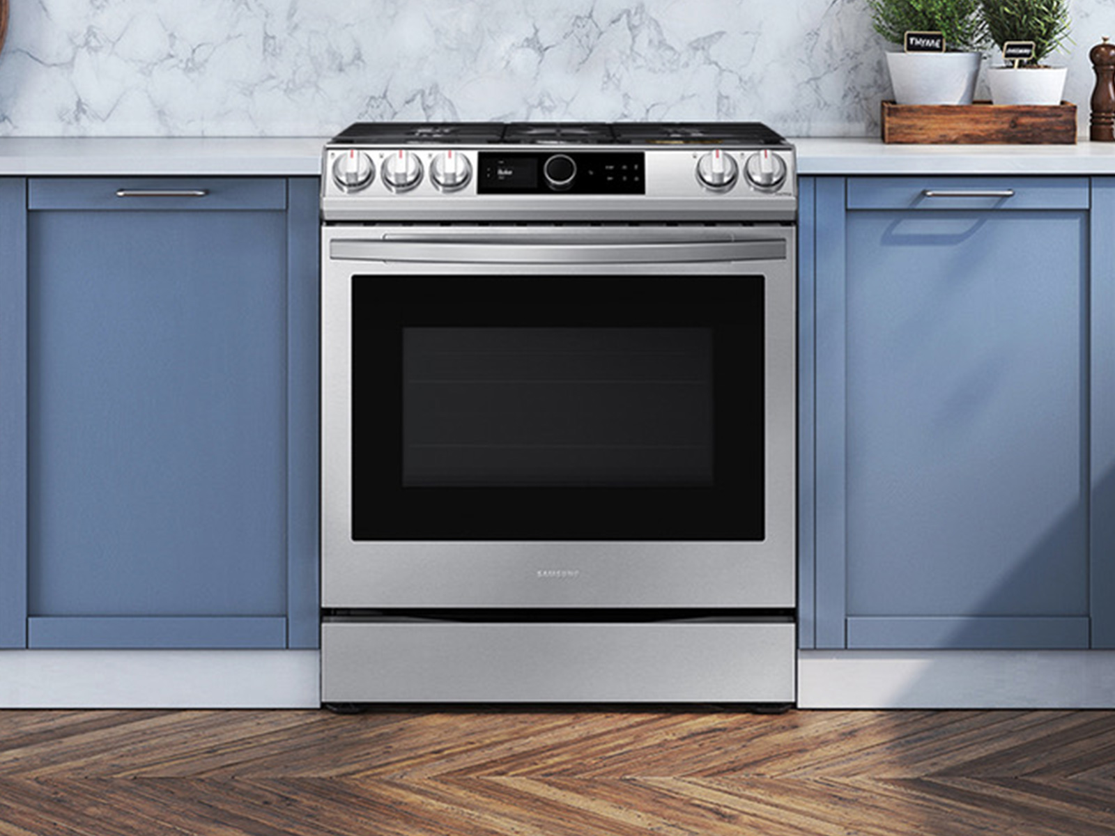 Samsung 6.0 Cu. ft. Slide-in GAS Range with Smart Dial & Air Fry, Stainless Steel - NX60T8711SS