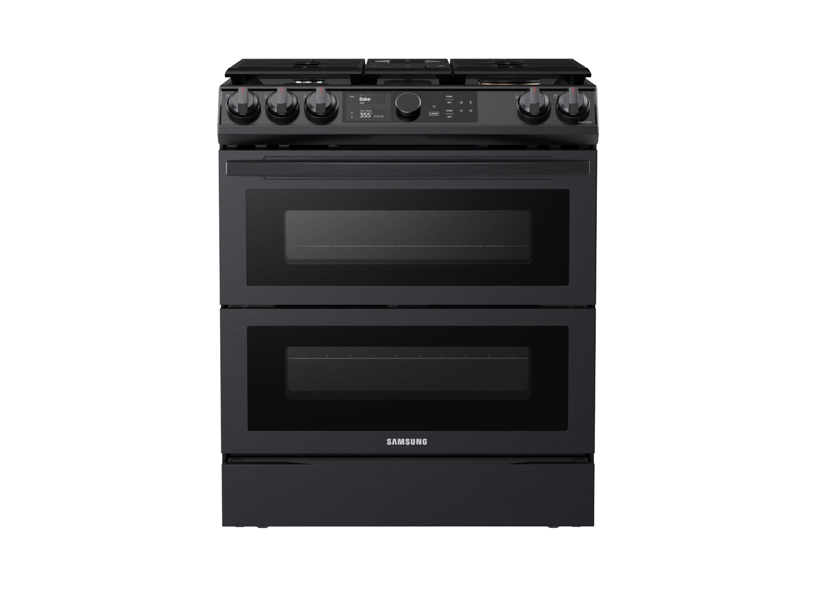 Samsung Samsung NX60T8751SG 6.0 cu. ft. Flex Duo™ Front Control Slide-in Gas  Convection Range with Smart Dial & Air Fry - Black stainless steel -  National Appliance Liquidators