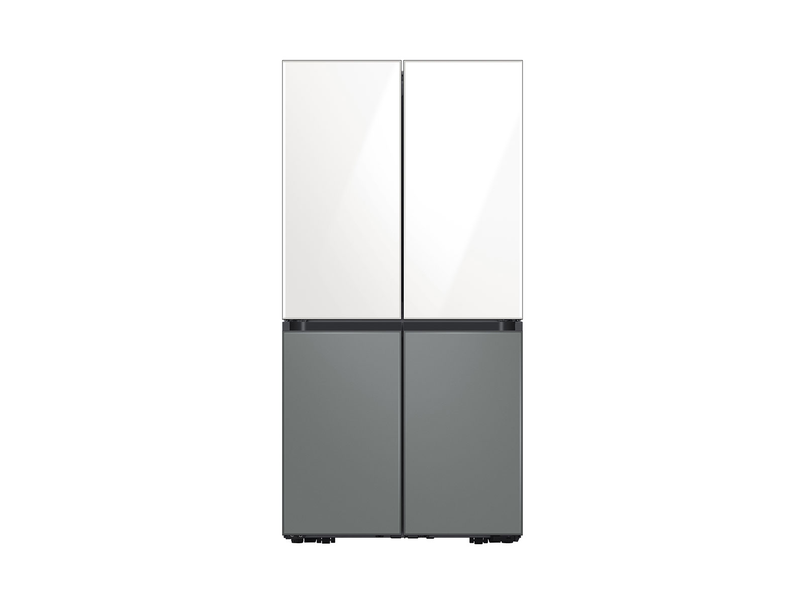 Samsung Bespoke 4-Door Flex™ Refrigerator in White Glass Top & Grey Glass Bottom (29 cu. ft.) in White Glass Top and Grey Glass Bottom
