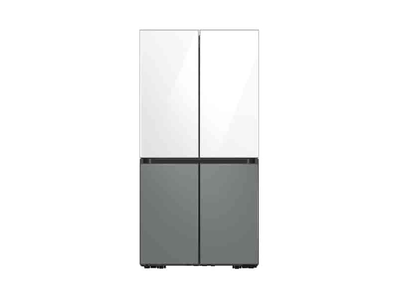 Bespoke Counter Depth 4-Door Flex™ Refrigerator (23 cu. ft.) in White Glass Top and Grey Glass Bottom