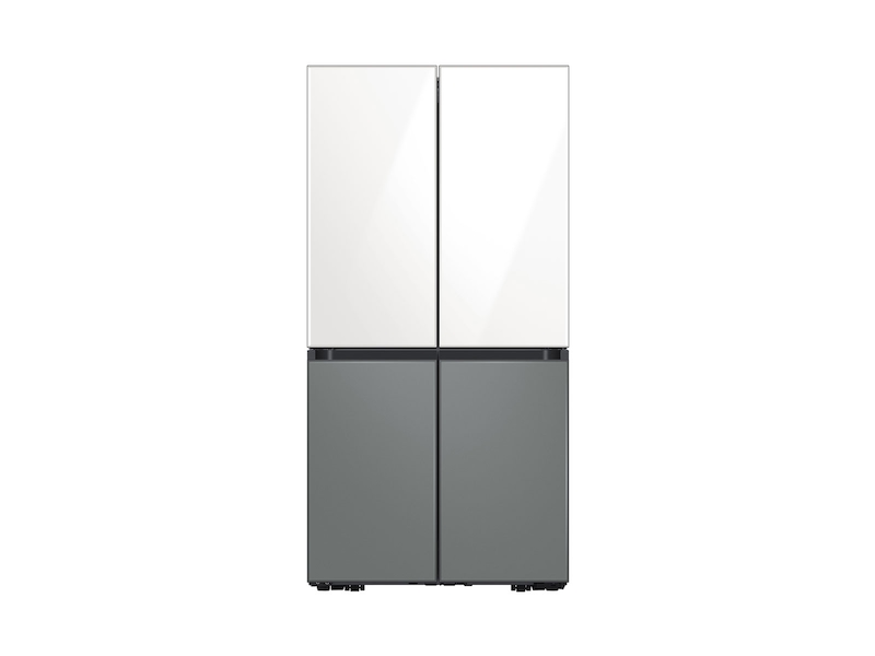 Bespoke Counter Depth 4-Door Flex&trade; Refrigerator (23 cu. ft.) in White Glass Top and Grey Glass Bottom