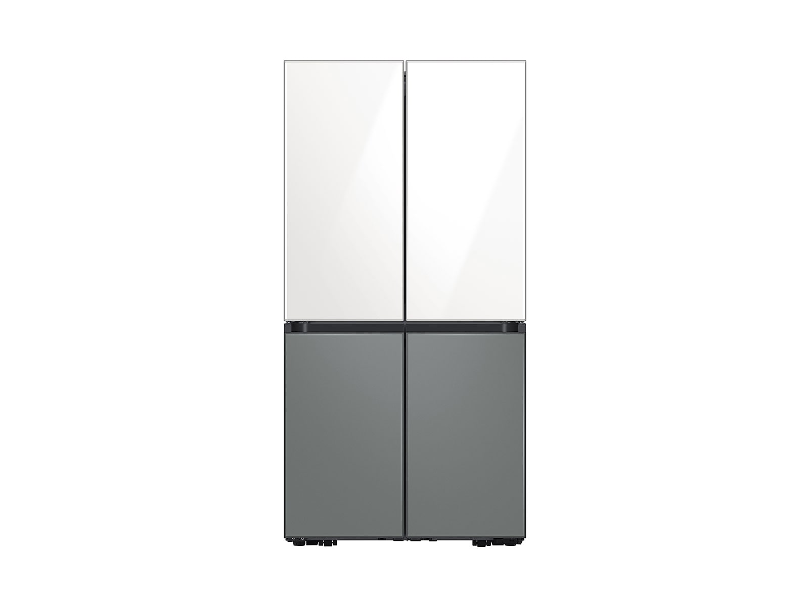 Samsung 29 Cu. Ft. Smart BESPOKE 4-Door Flex Refrigerator With Customizable Panel Colors In White Glass Top & Grey Glass Bottom(BNDL-1620768726678)