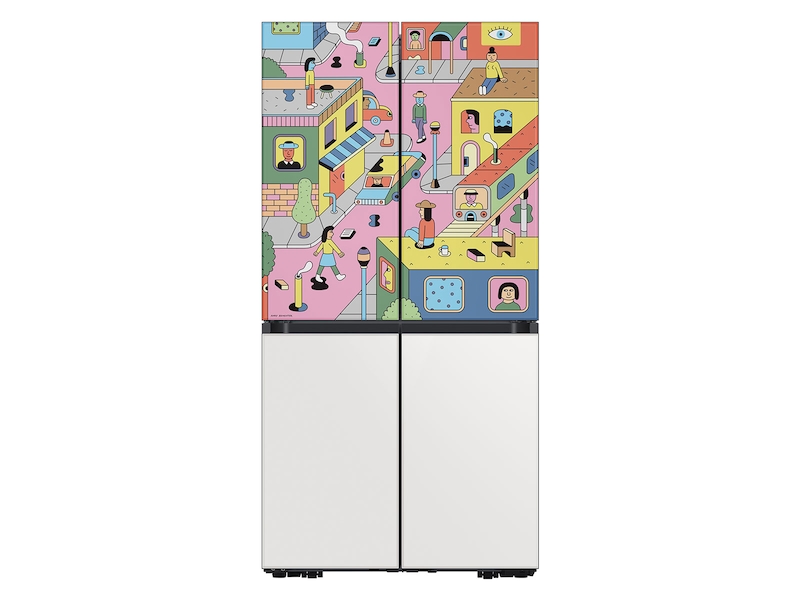 29 cu. ft. Smart BESPOKE 4-Door Flex Refrigerator with Customizable Panel Colors featuring a Limited Edition Design