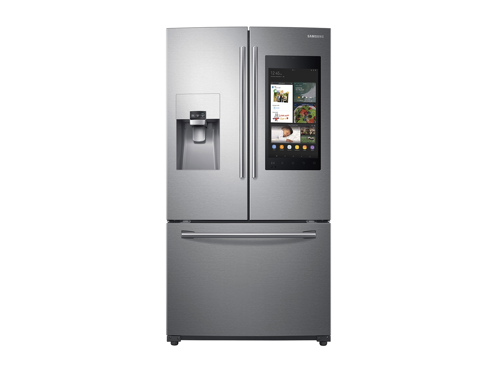 24 Cu Ft Family Hub 3 Door French Door Refrigerator In Stainless Steel Refrigerator Rf265beaesr Samsung Us