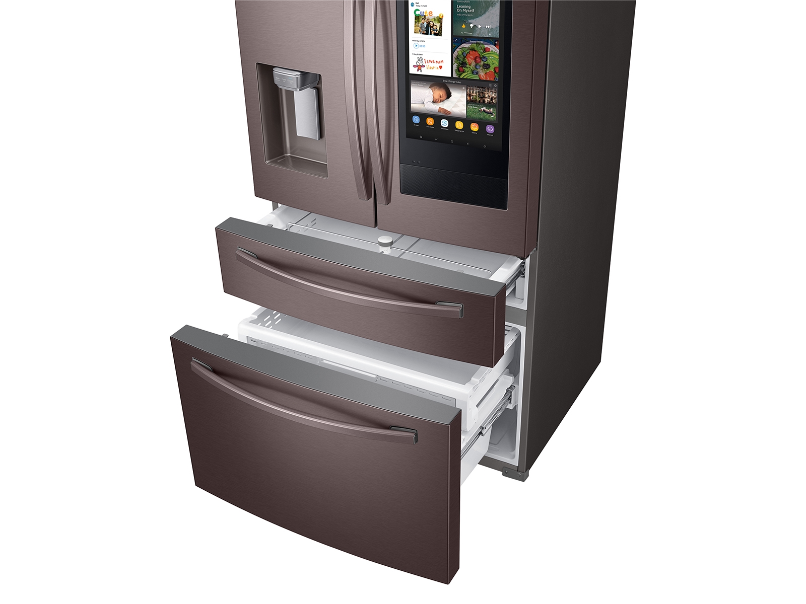 Thumbnail image of 28 cu. ft. 4-Door French Door Refrigerator with Touch Screen Family Hub&trade; in Tuscan Stainless Steel