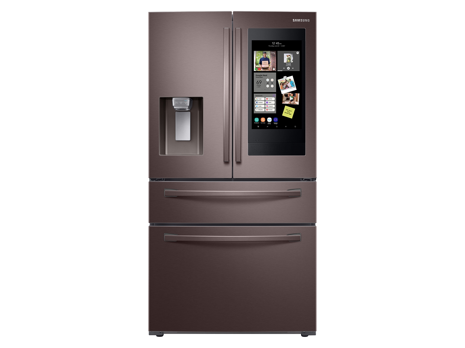 Thumbnail image of 22 cu. ft. Counter Depth 4-Door French Door Refrigerator with Touch Screen Family Hub™ in Tuscan Stainless Steel