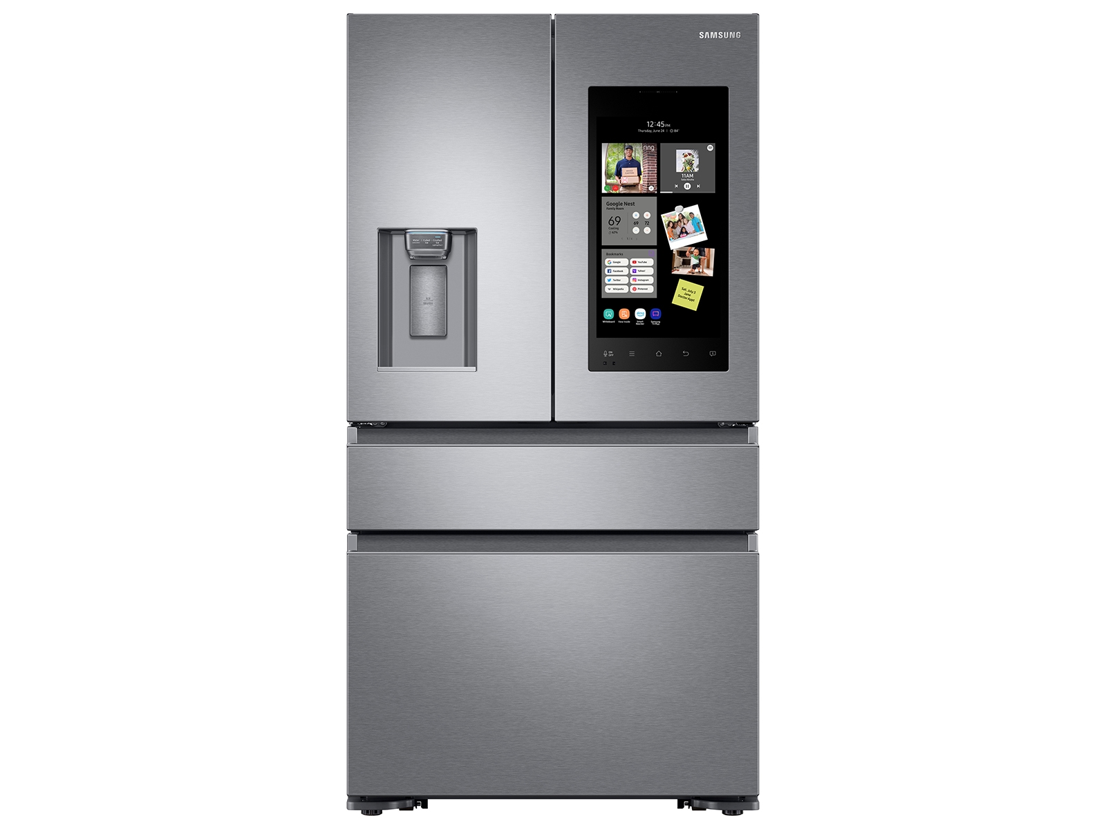 Photos - Fridge Samsung 22 cu. ft. Family Hub™ Counter Depth 4-Door French Door Refrigerat 