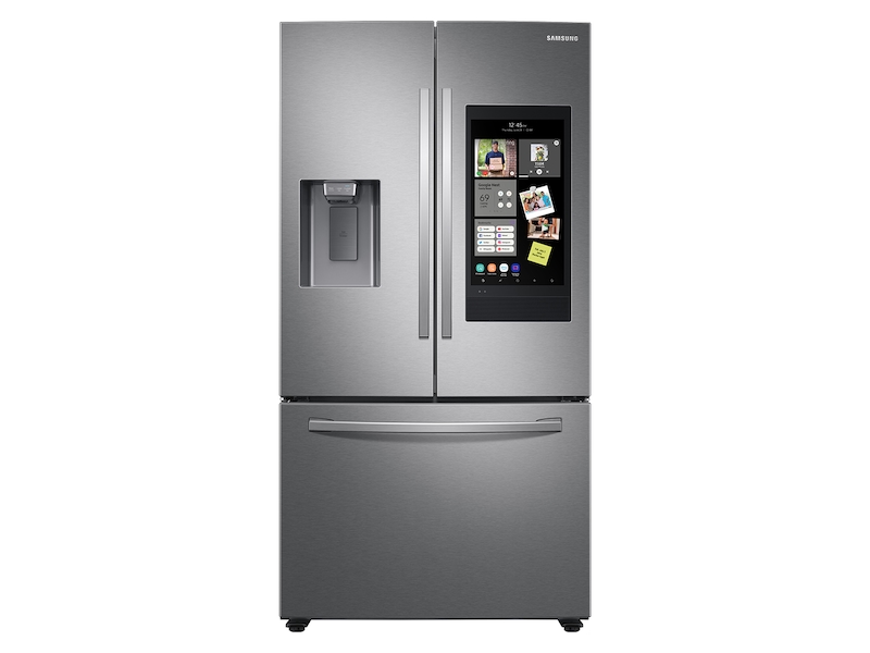 **26.5 cu. ft. Large Capacity 3-Door French Door Refrigerator with Family Hub™ and External Water & Ice Dispenser in Stainless Steel**